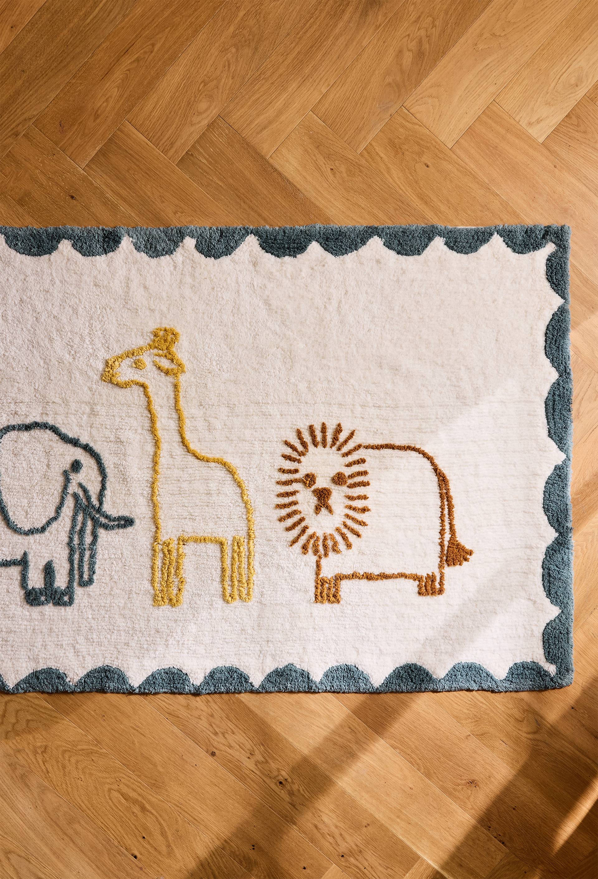 Tapis animal bouclette, 90x150 cm, 100% coton bio GOTS, Ecru, large image number 3