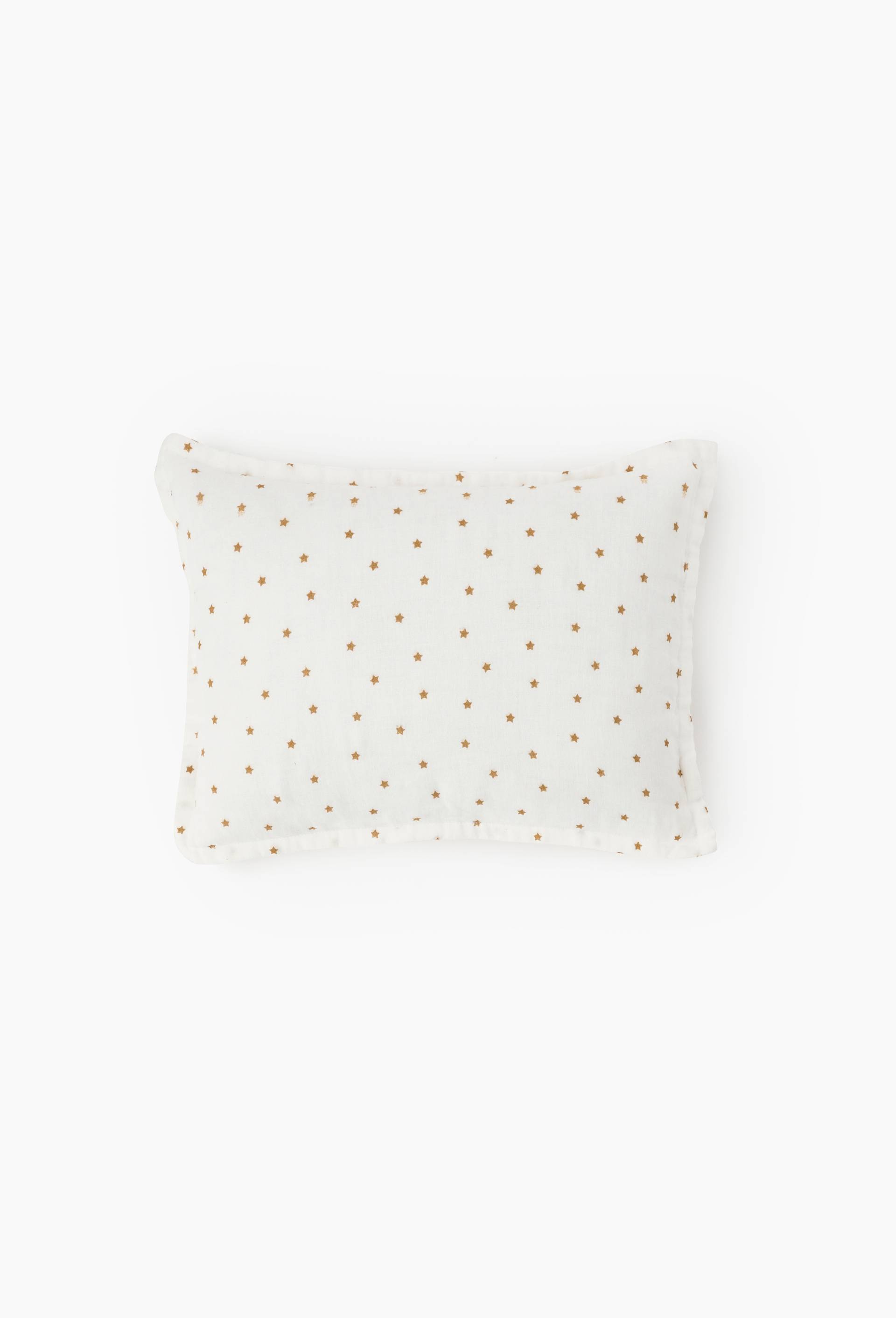 Coussin imprim&eacute;, 100% coton bio, 25x35cm, Jaune fonc&eacute;, large image number 0.0