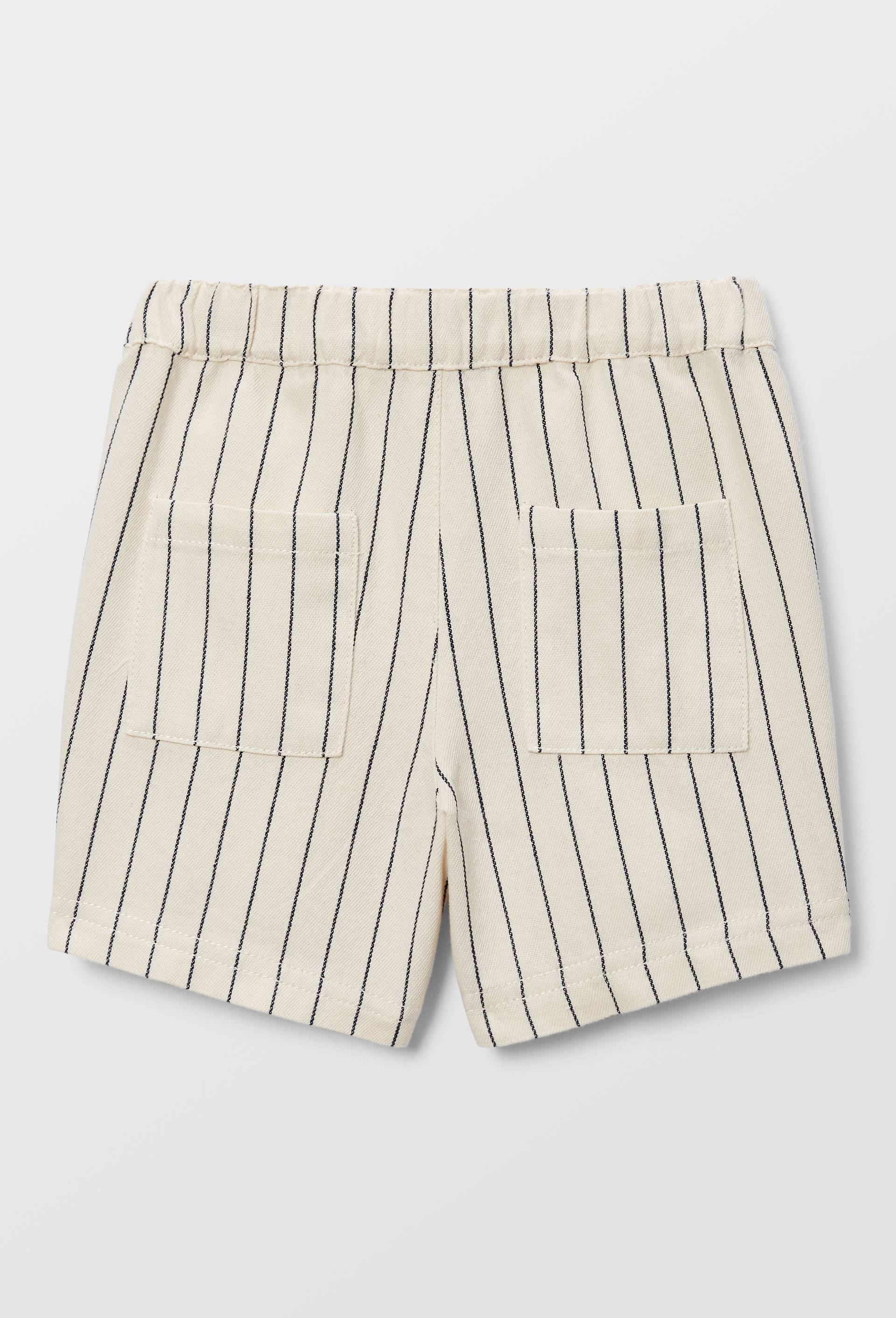 Bermuda ray&eacute; en coton GOTS - collection C&eacute;r&eacute;monie, Beige clair, large image number 1.0