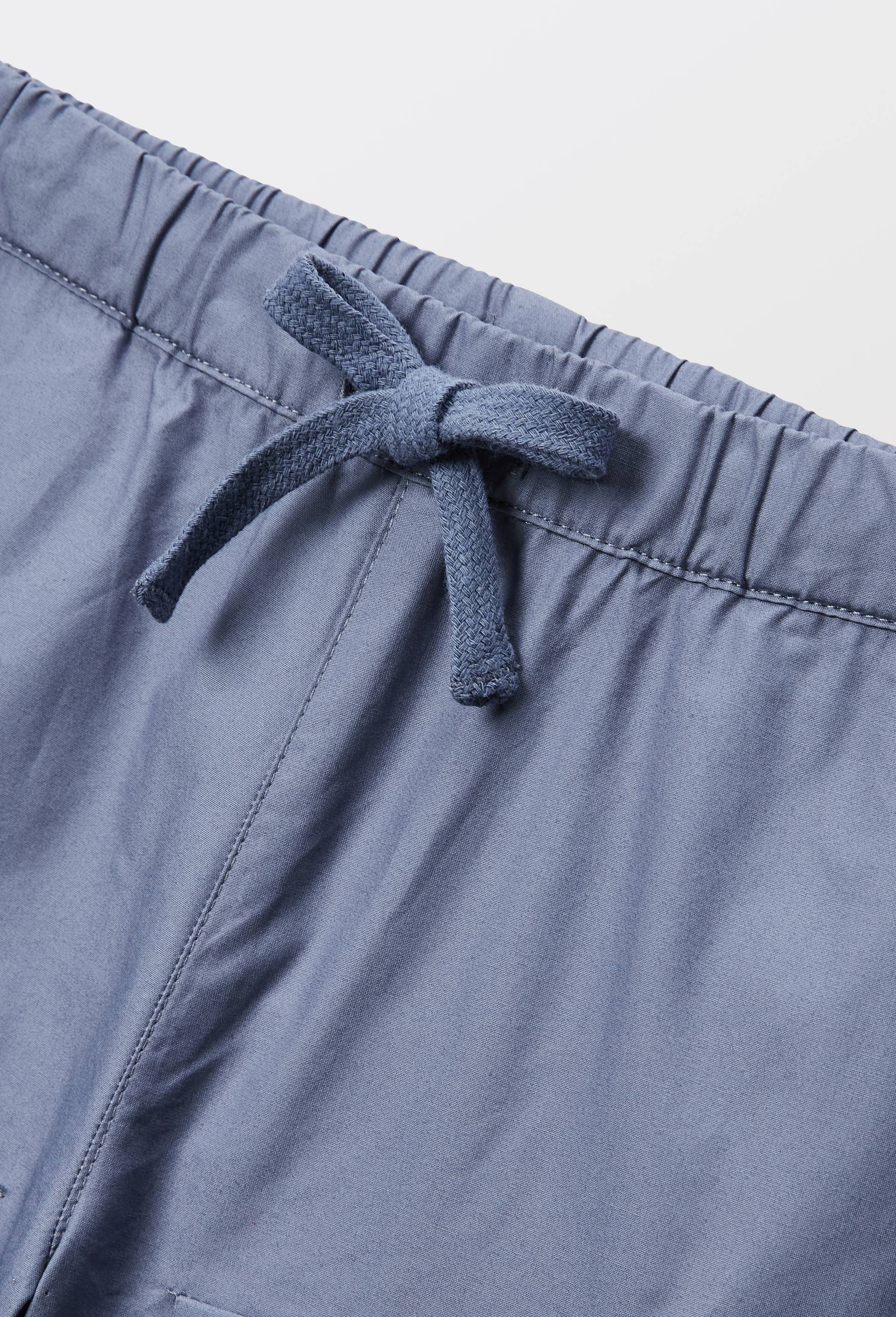 Pantalon taille &eacute;lastique uni en coton BIO GOTS, Bleu fonc&eacute;, large image number 3.0