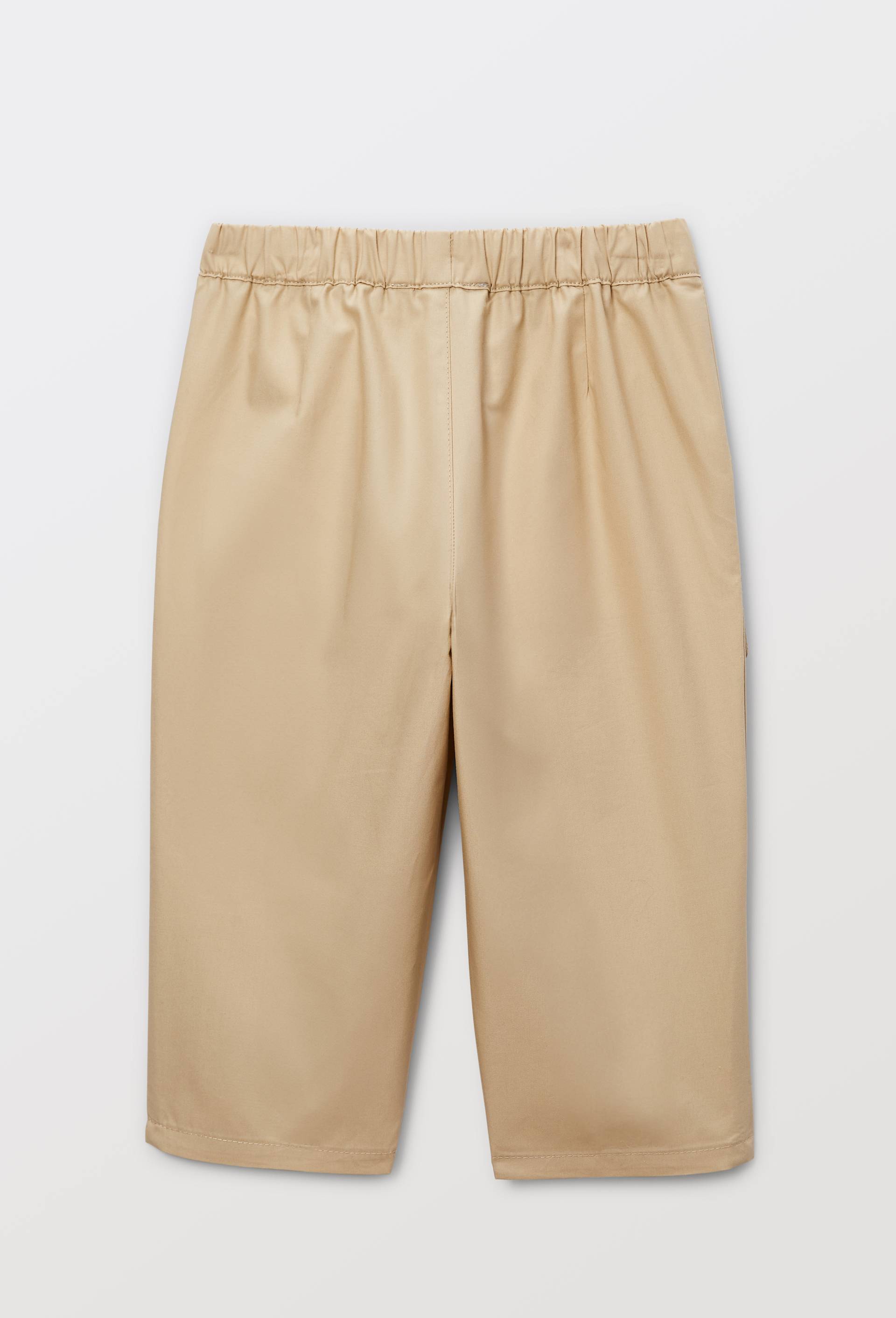 Pantalon taille &eacute;lastique uni en coton BIO GOTS, Beige, large image number 2.0