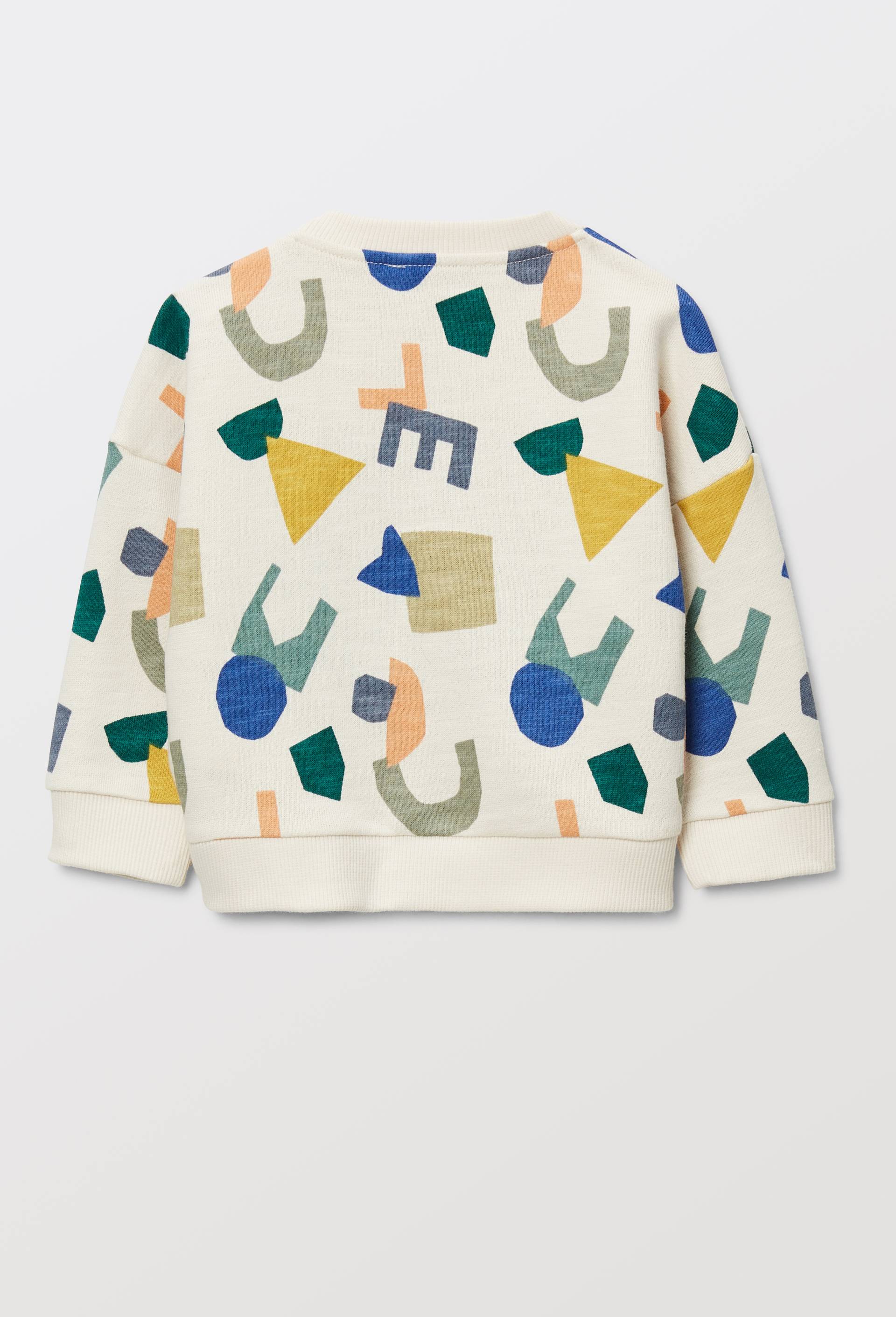 Sweat imprim&eacute; en coton BIO GOTS, Beige clair, large image number 2