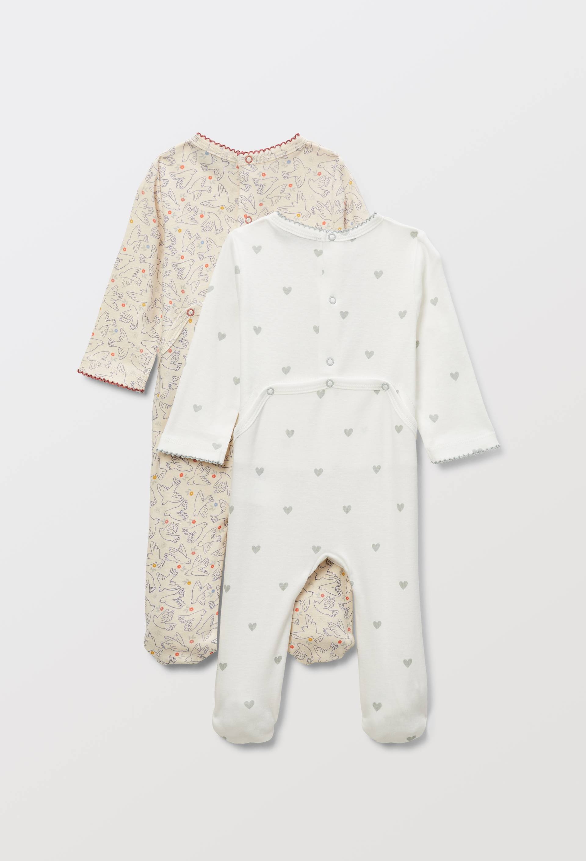 Lot de deux dors-bien imprim&eacute; en jersey en coton BIO GOTS, Beige clair, large image number 1
