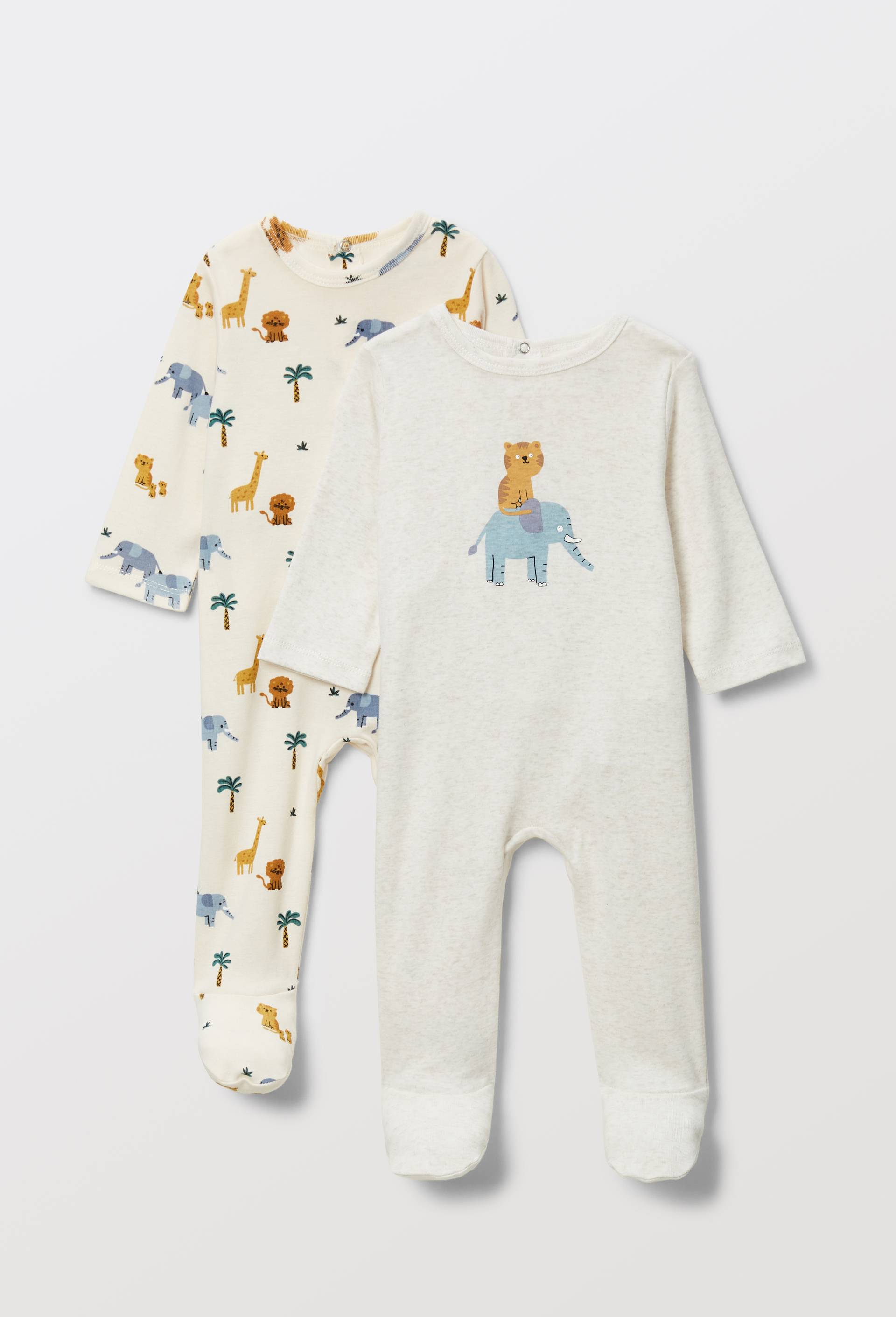 Lot de 2 dors-biens imprim&eacute;s en coton BIO GOTS, Beige clair, large image number 0.0