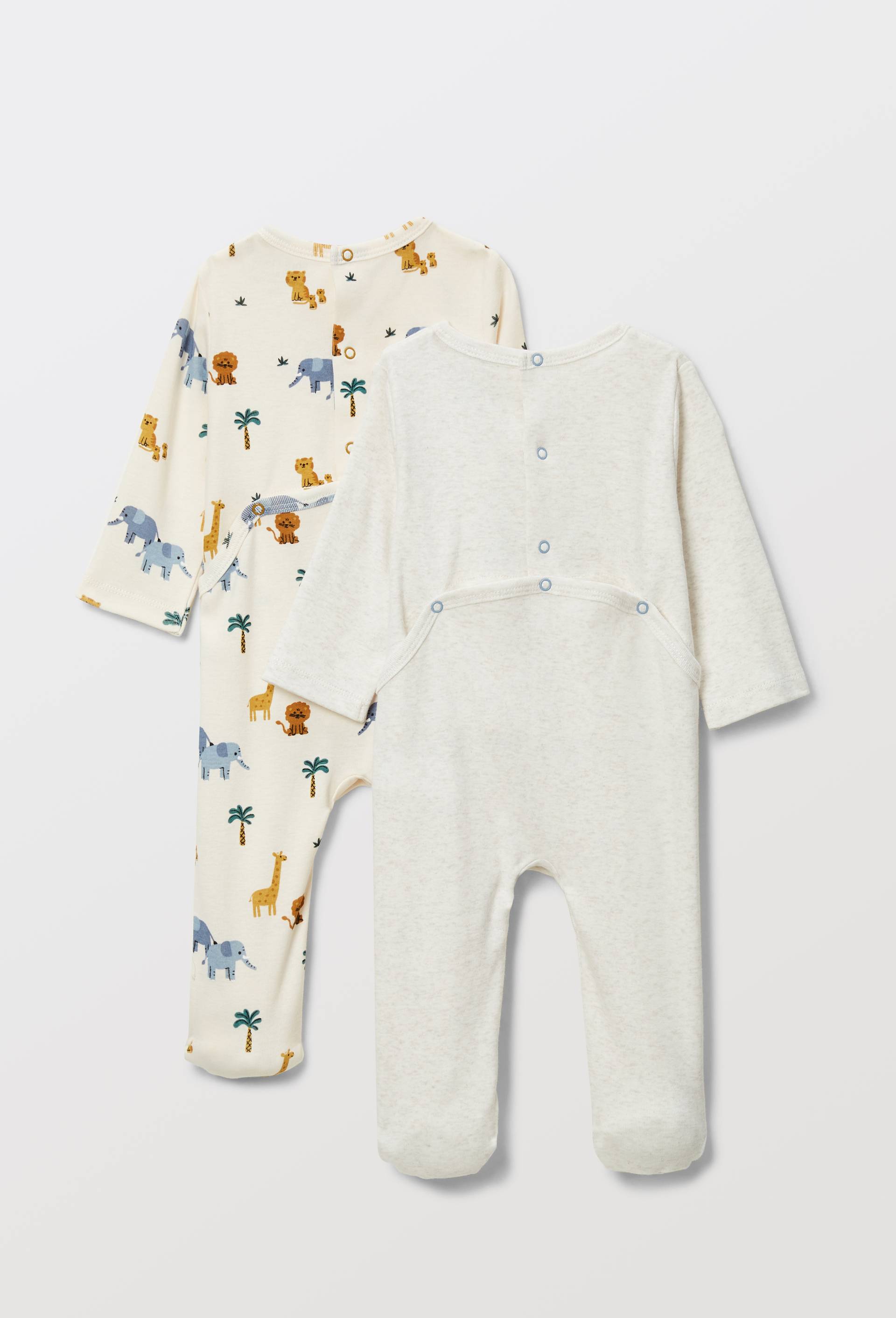 Lot de 2 dors-biens imprim&eacute;s en coton BIO GOTS, Beige clair, large image number 1