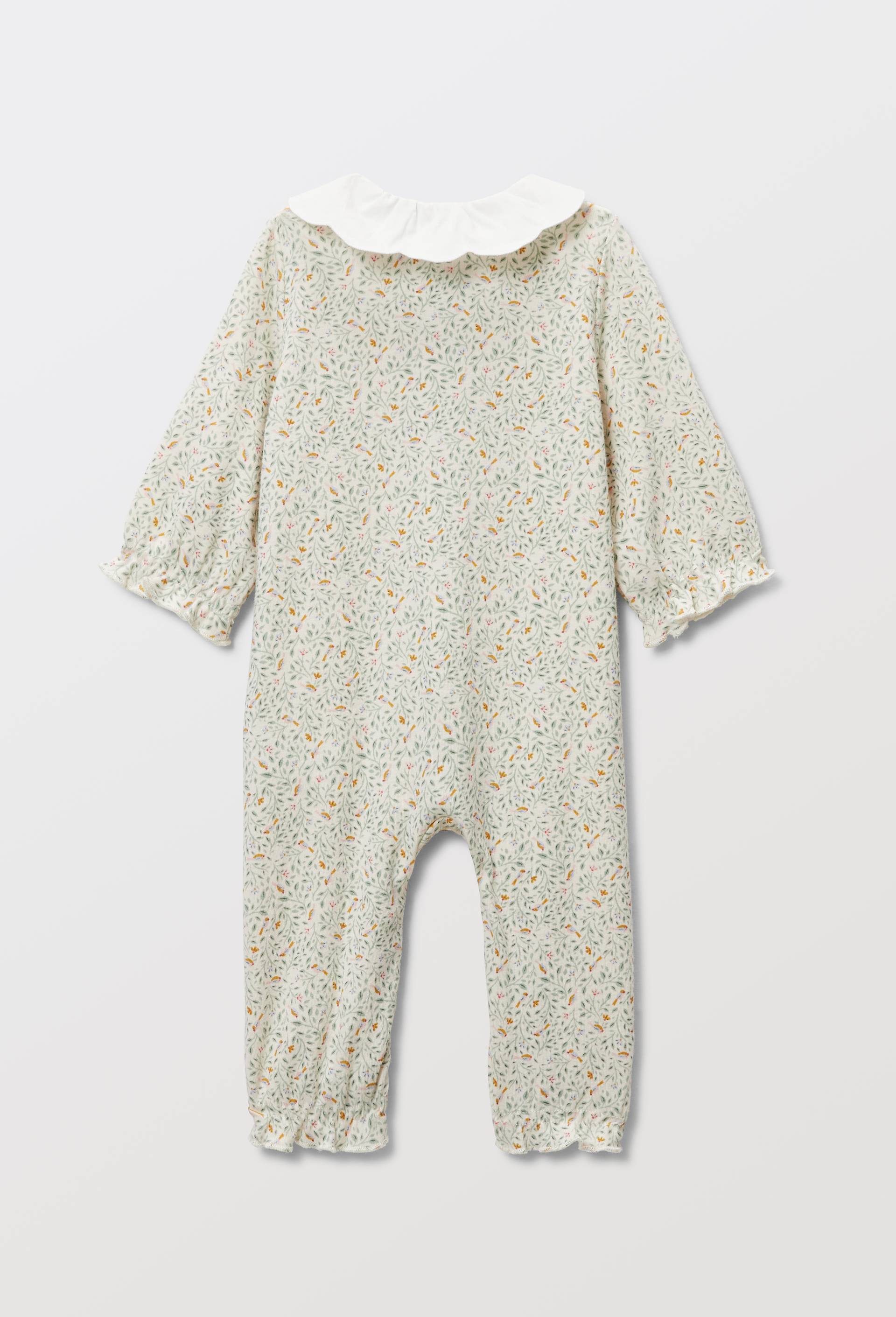 Dors-bien sans pieds imprim&eacute; en jersey en coton BIO GOTS, Beige clair, large image number 1