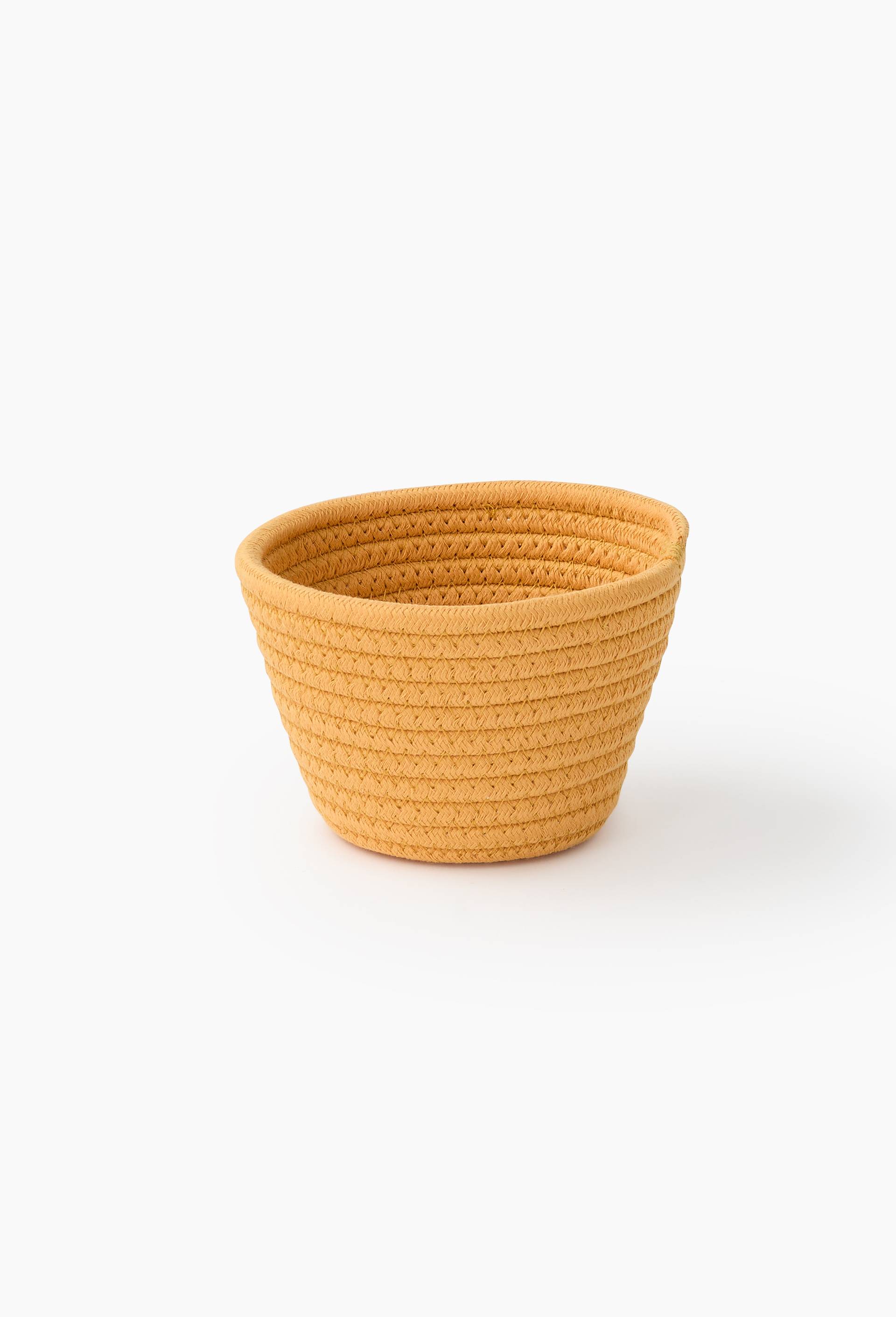 Mini panier boudin, 14x10cm, en polyester, Jaune, large image number 0