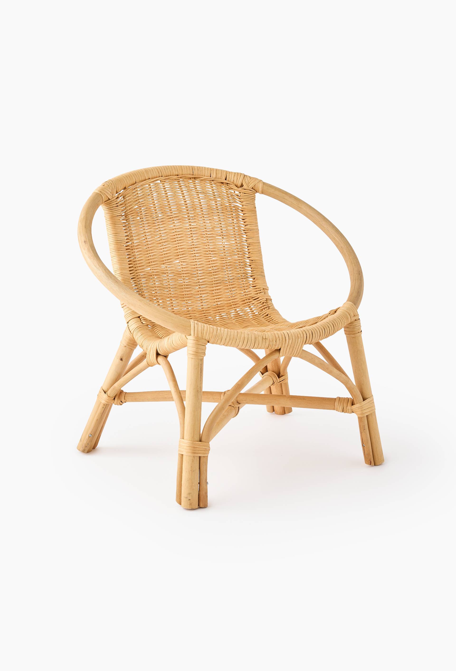 Chaise enfant, 51x38x53 cm, en rotin, Beige clair, large image number 0.0