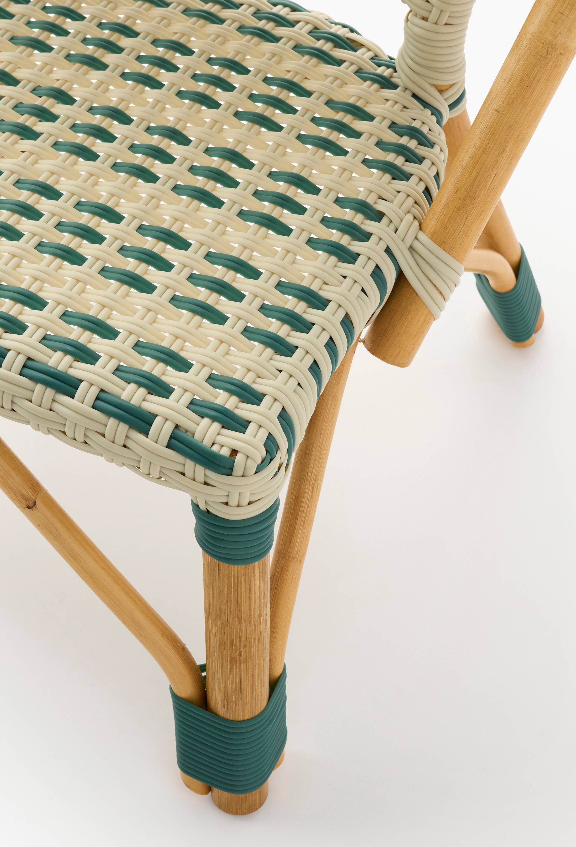 Chaise de bistrot enfant, 43x40x60 cm, en rotin et poly&eacute;thyl&egrave;ne, Jaune, large image number 1.0