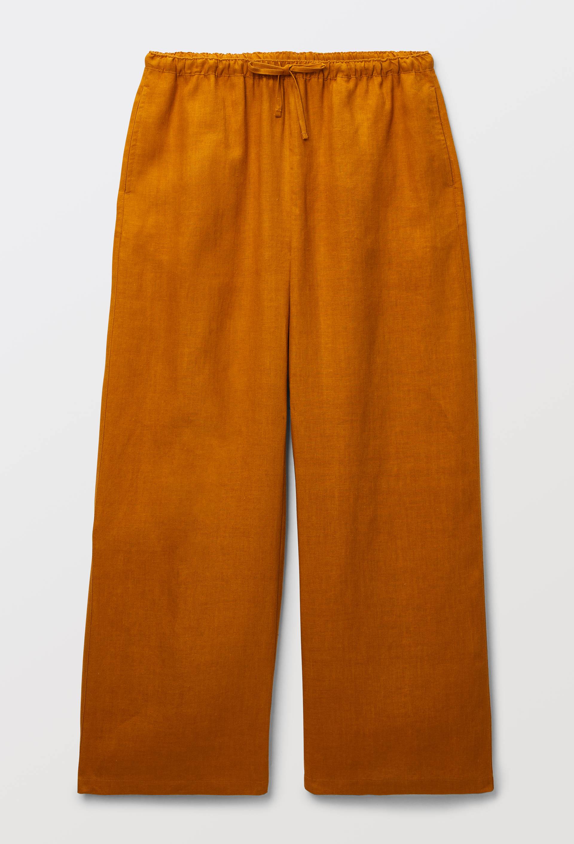 Pantalon en lin avec cordon &agrave; la taille, Brun clair, large image number 2