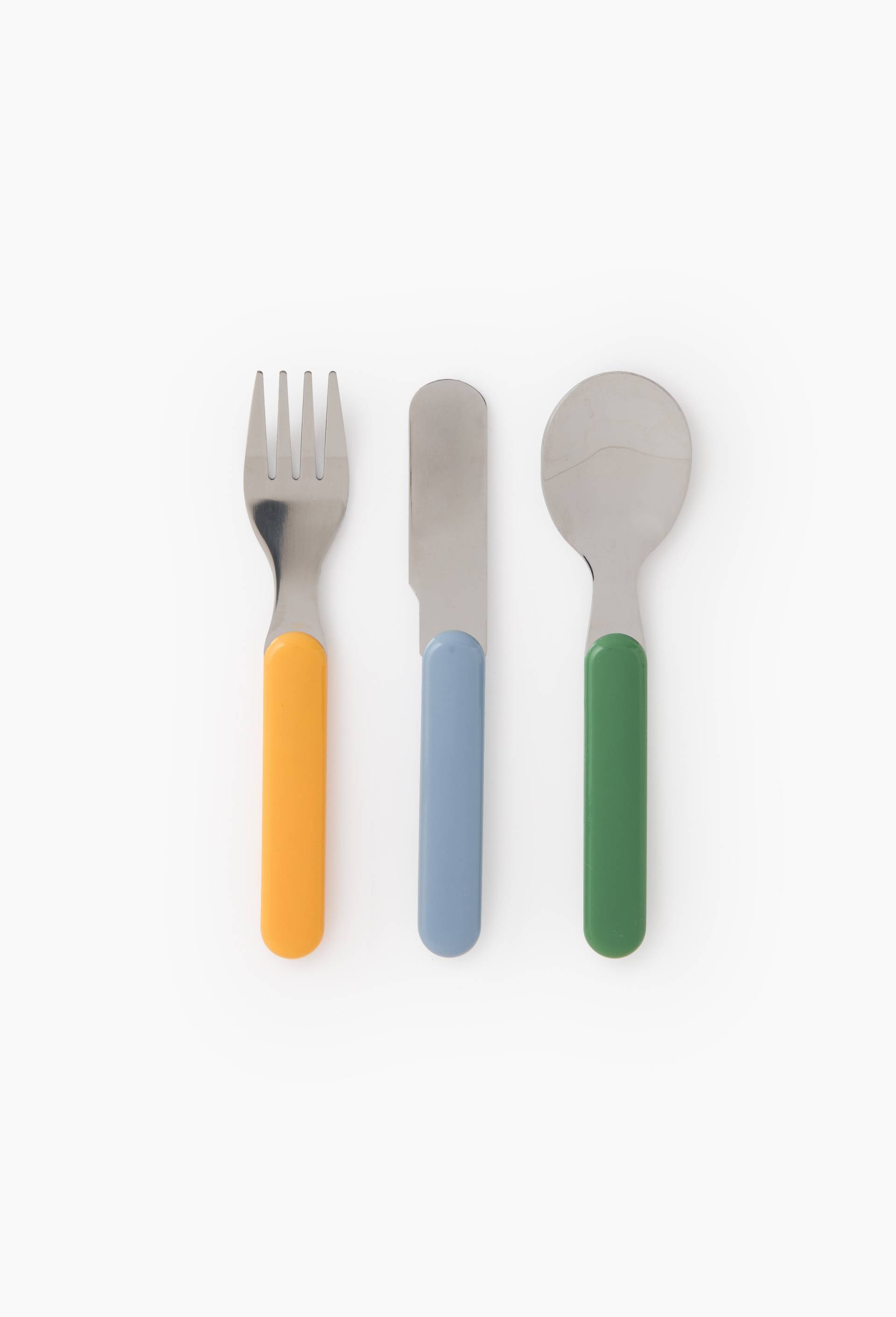 Set de 3 couverts en plastique, 13,7*0,15cm, en pastique et inox, Multicolore, large image number 0