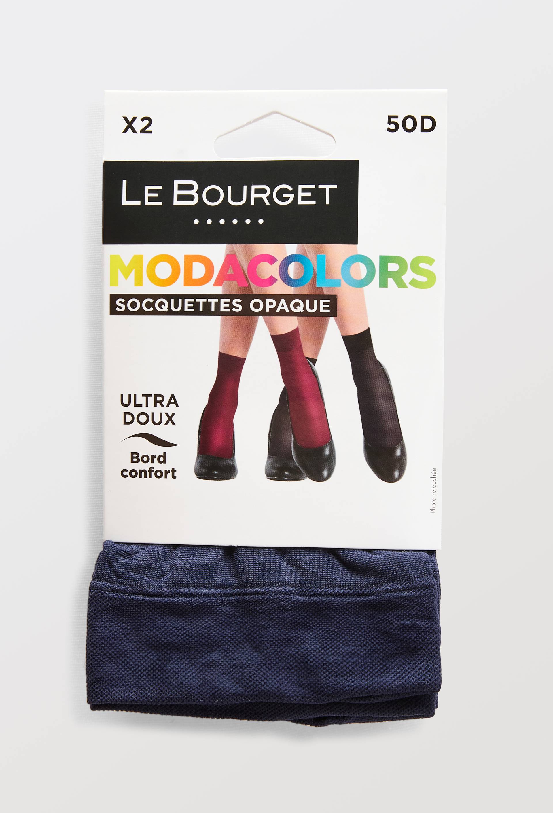Lot de 2 socquettes opaque Le Bourget, Bleu fonc&eacute;, large image number 2.0
