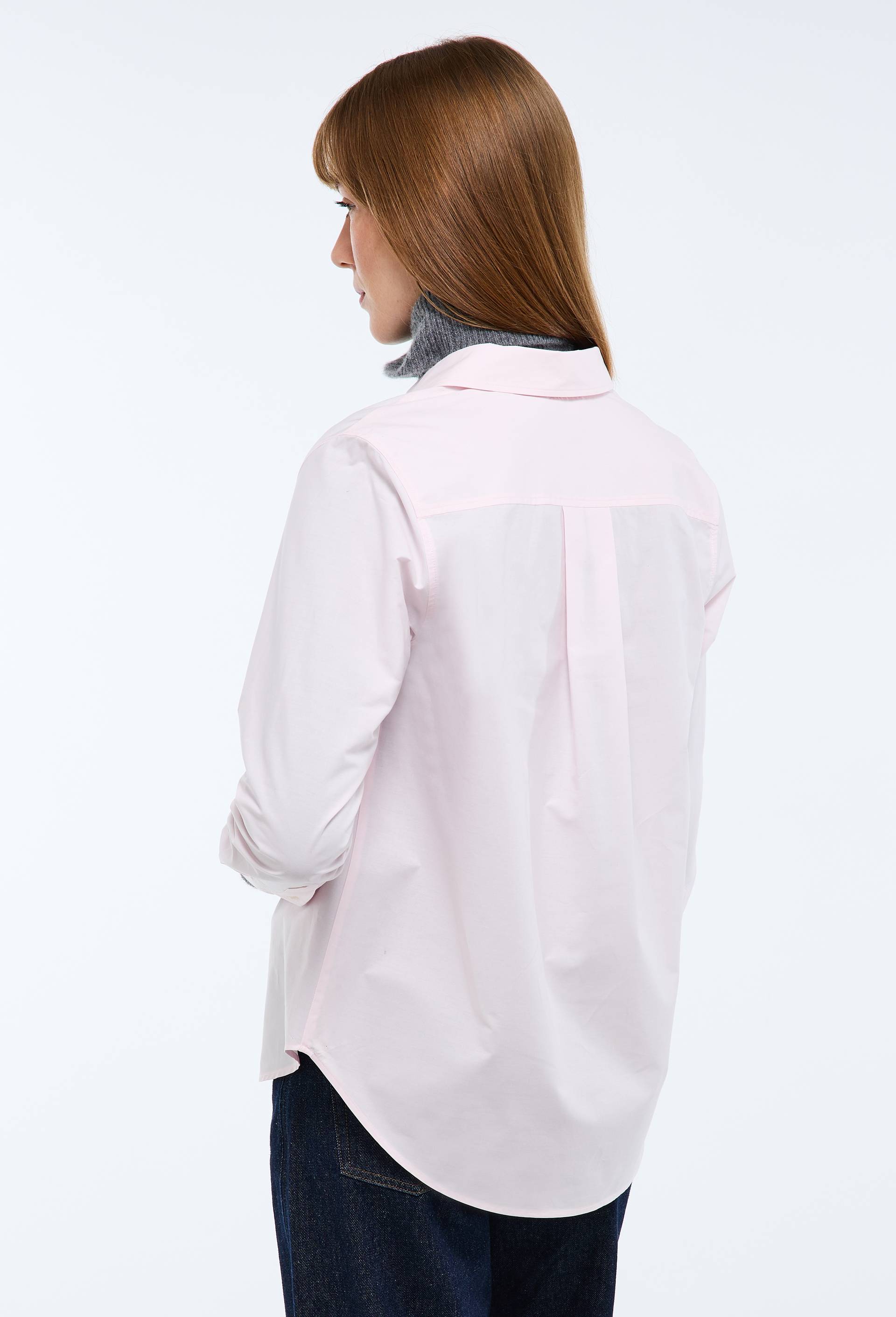 Chemise manches longues unie en coton BIO GOTS, Rose clair, large image number 1