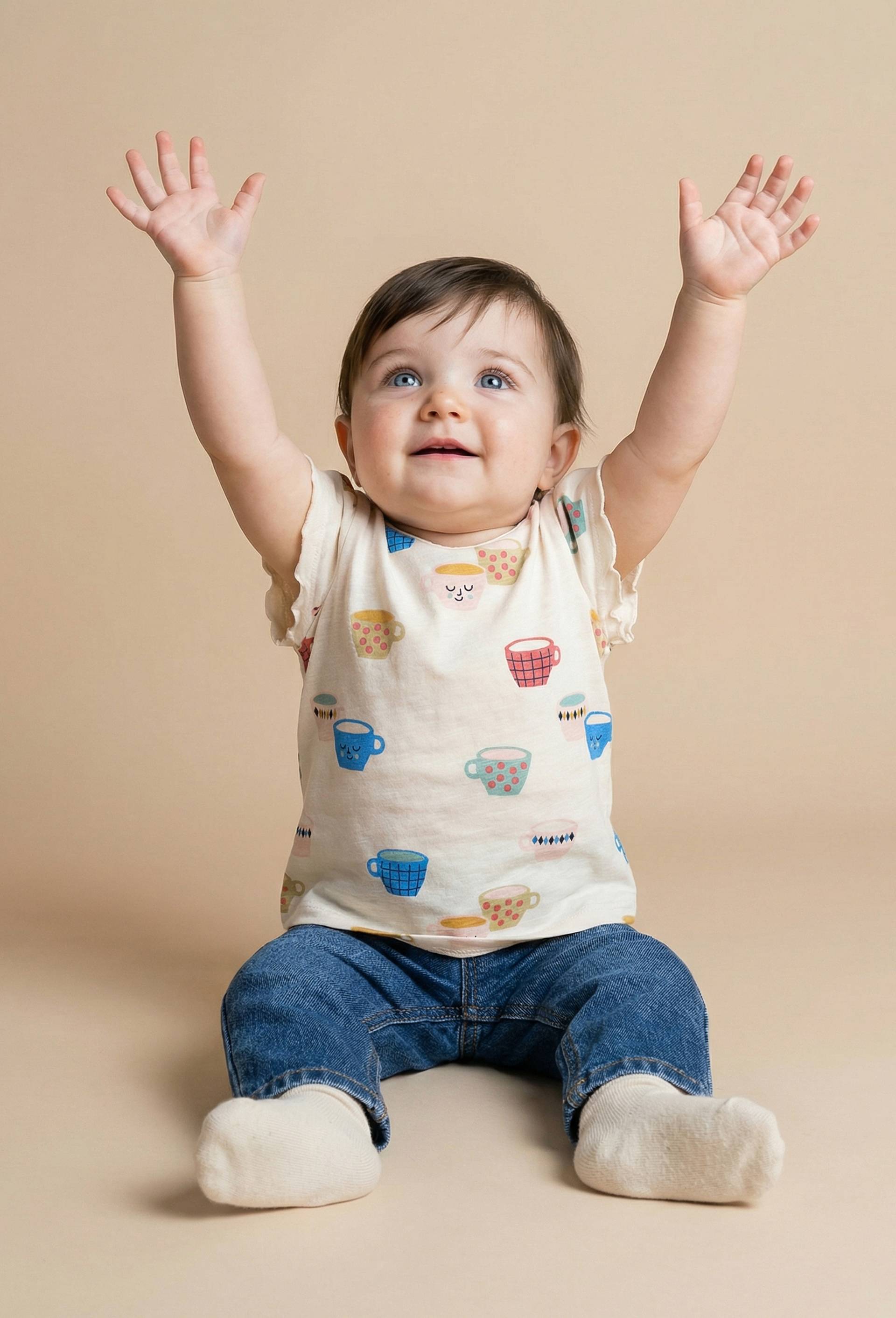 Lot de 2 t-shirts manches courtes 1 uni et 1 imprim&eacute; en coton BIO GOTS, Rose clair, large image number 0