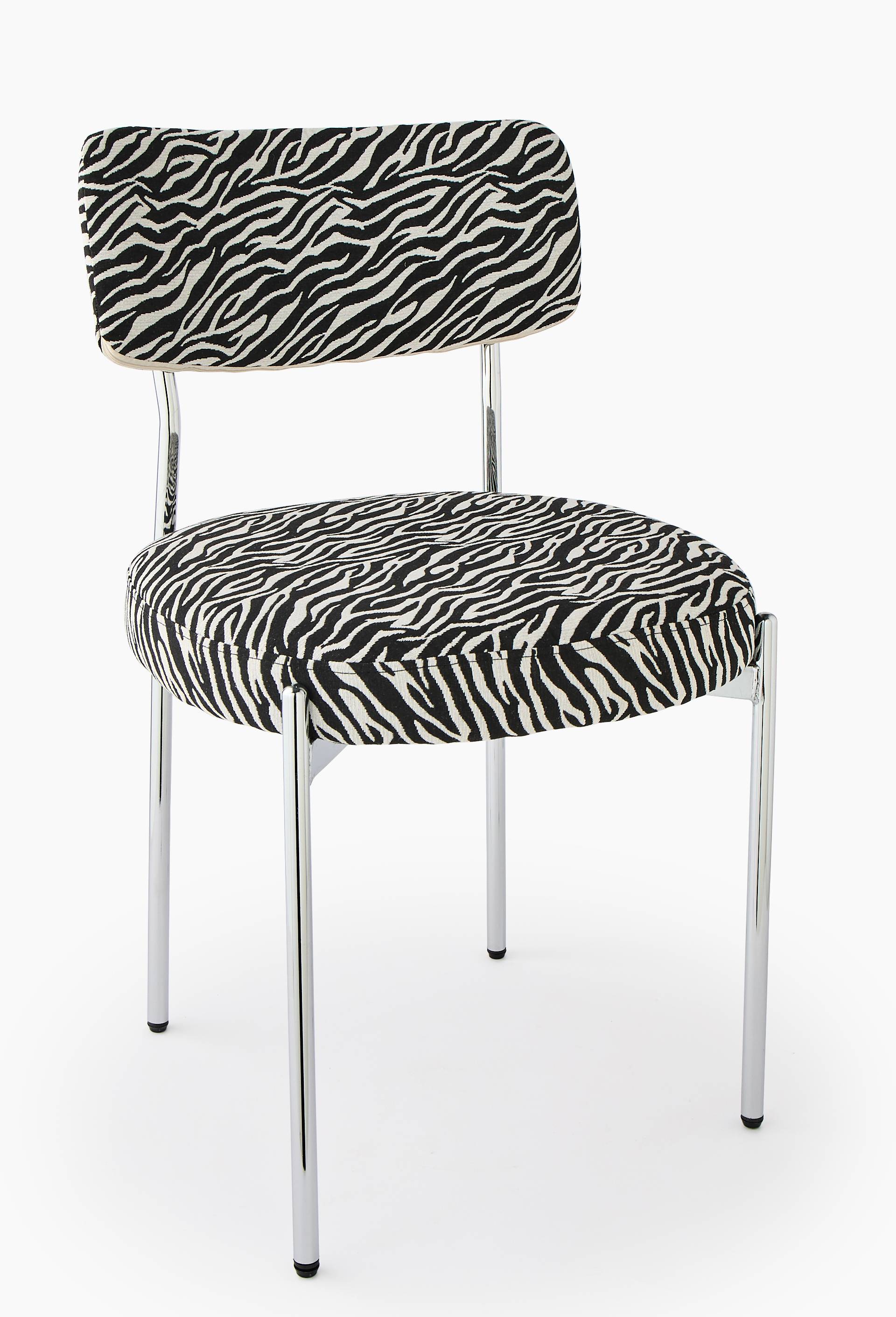 Chaise z&eacute;bra, 50x53xH80cm, en m&eacute;tal, Beige clair, large image number 0