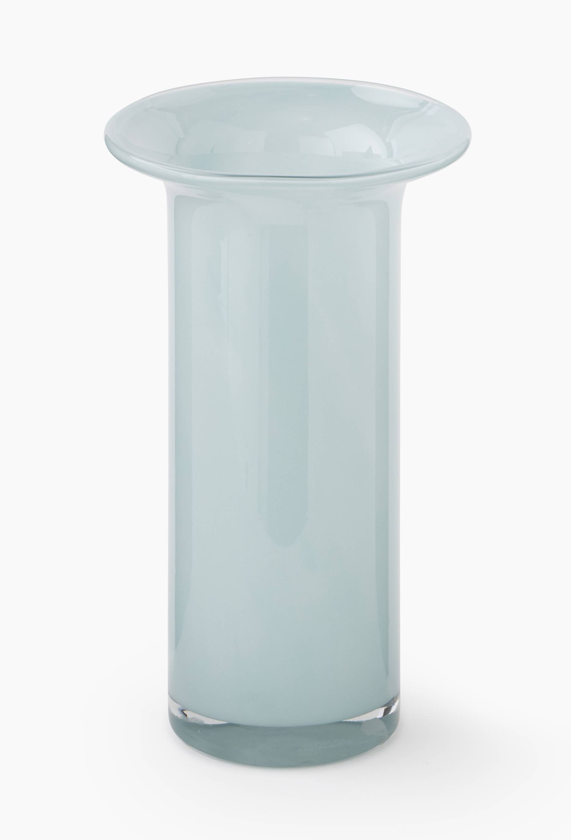 Vase soucoupe, D15.5XH26.5cm, en verre, Vert clair, large image number 0