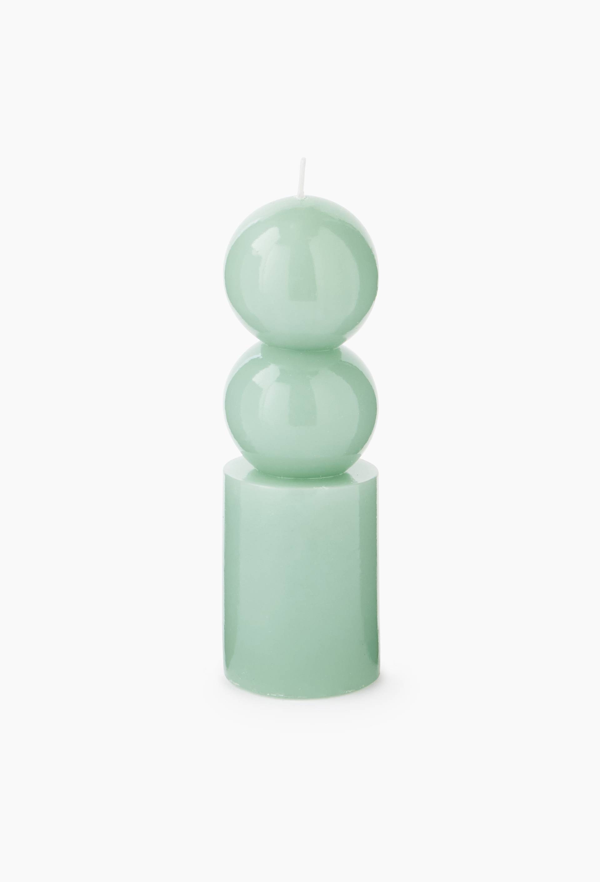 Bougie forme, D6xH18cm, Vert clair, large image number 0