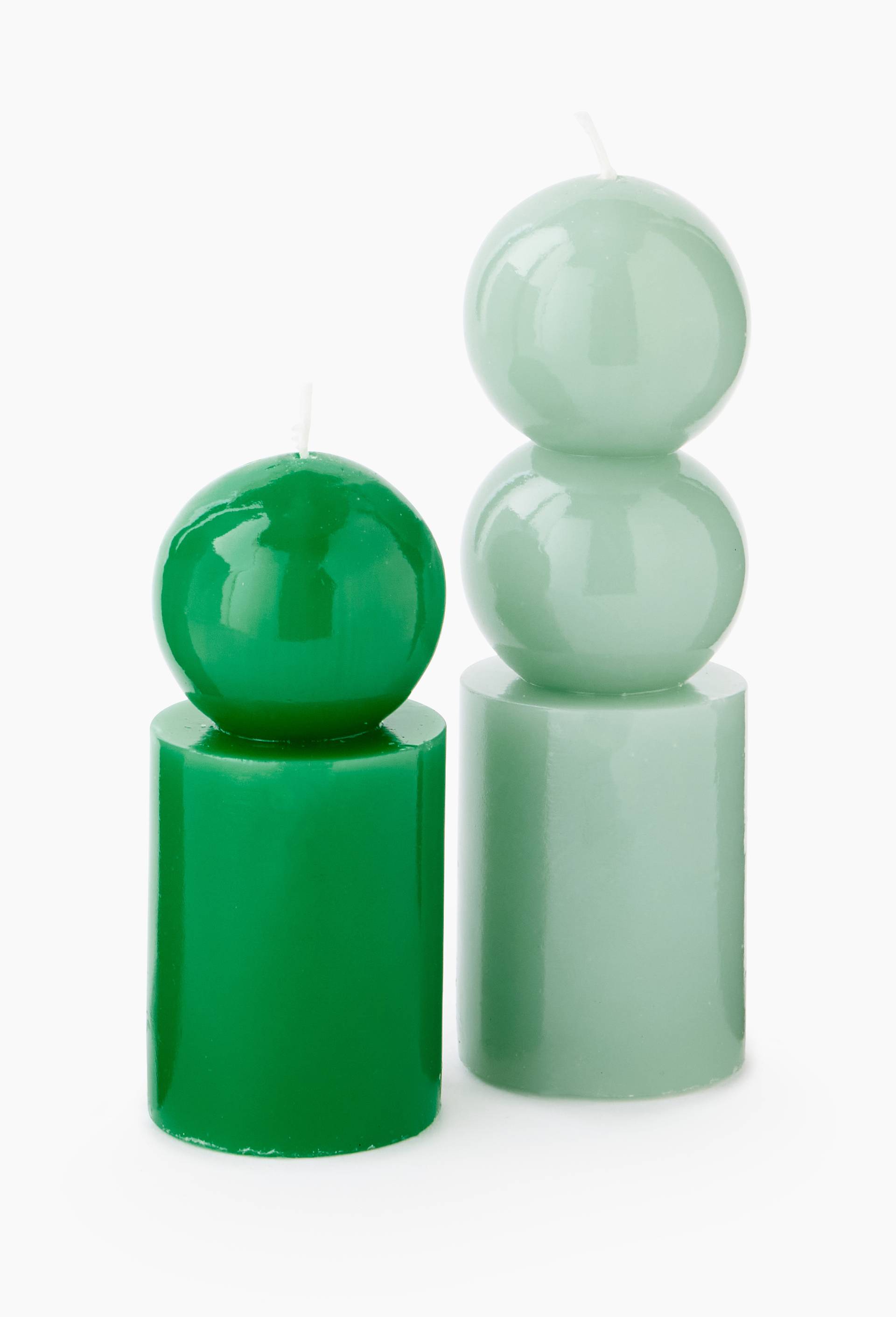 Bougie forme, D6xH18cm, Vert clair, large image number 1.0