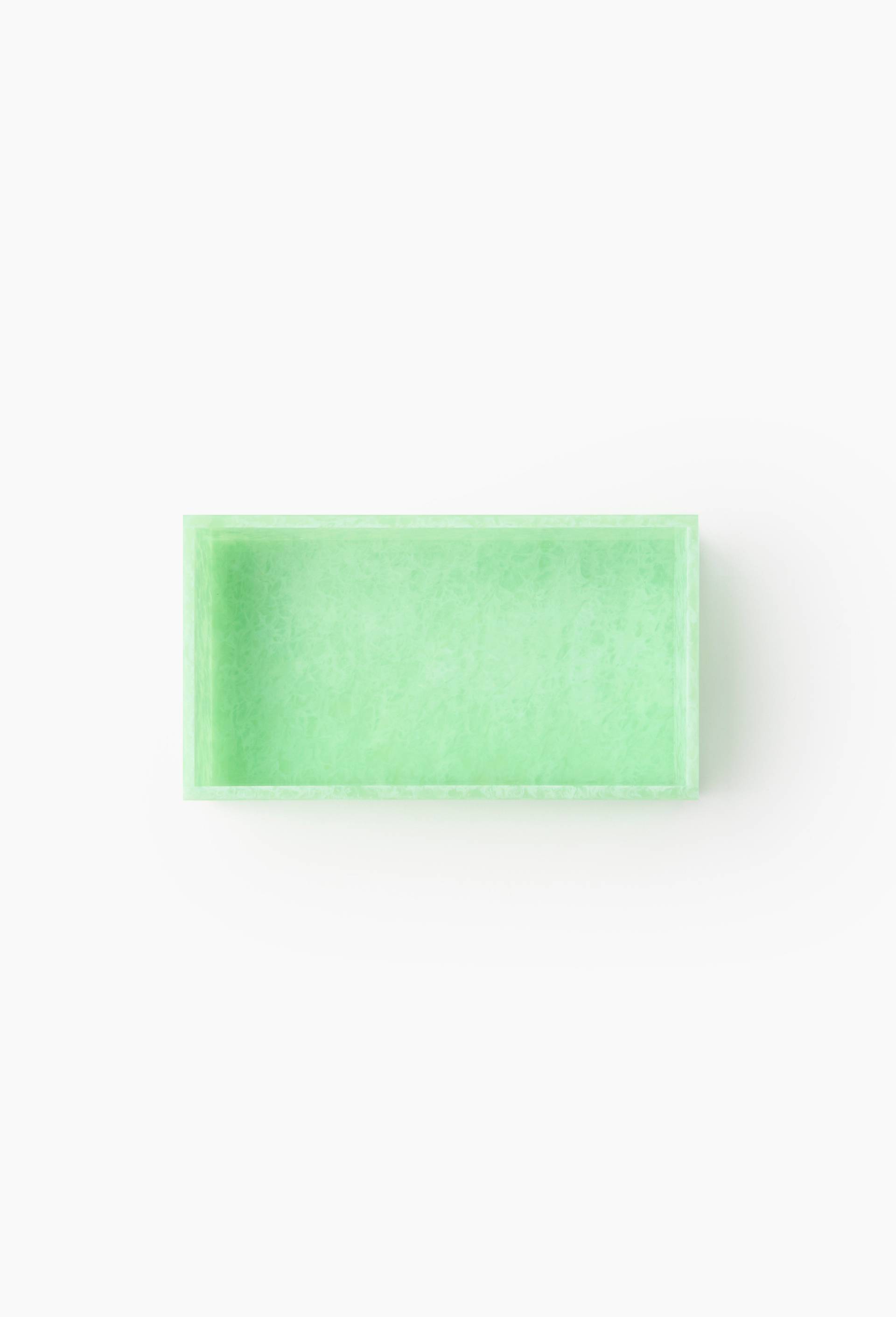 Petit plateau, 20x11x4cm, en acrylique, Vert clair, swatch image
