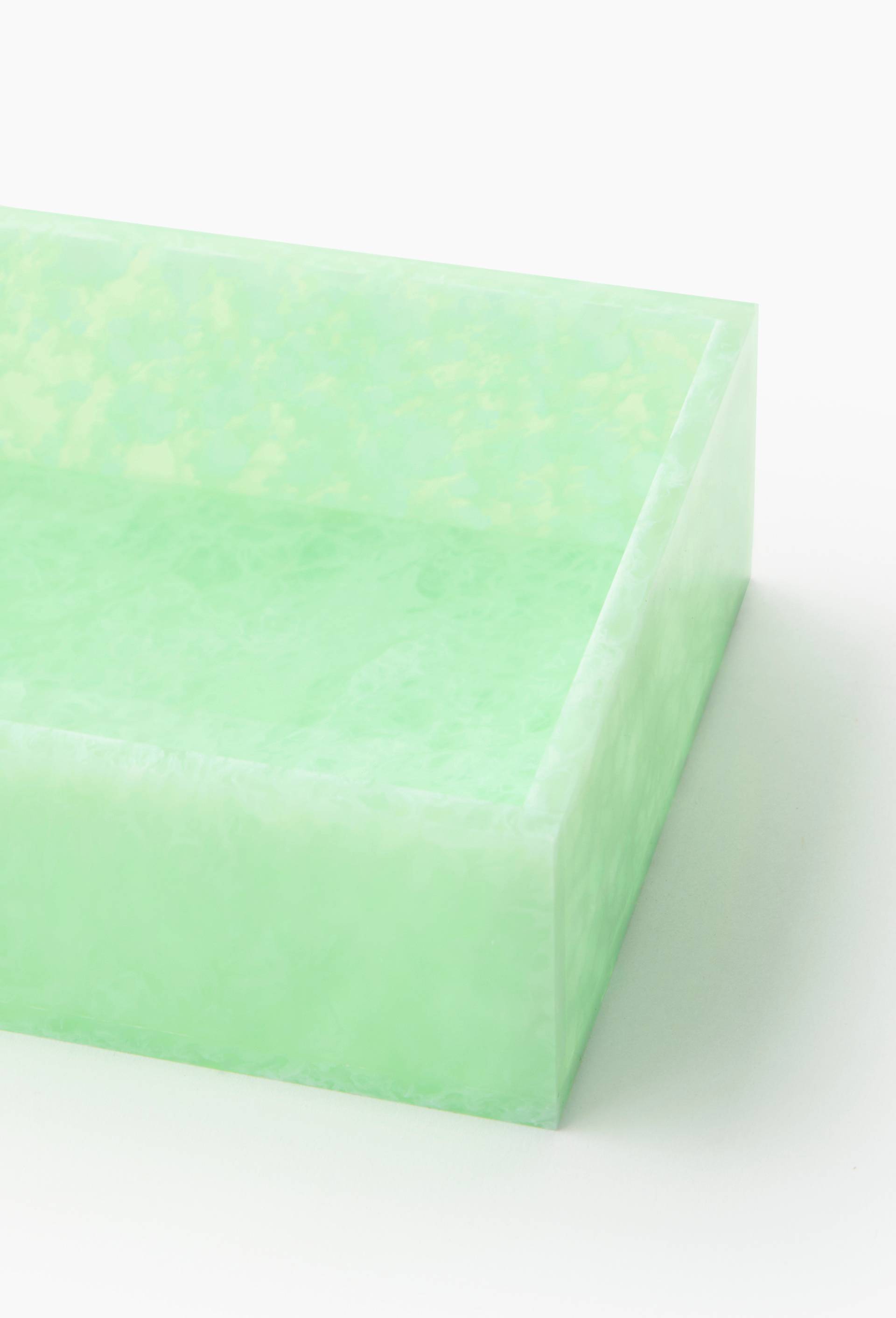 Petit plateau, 20x11x4cm, en acrylique, Vert clair, large image number 1.0