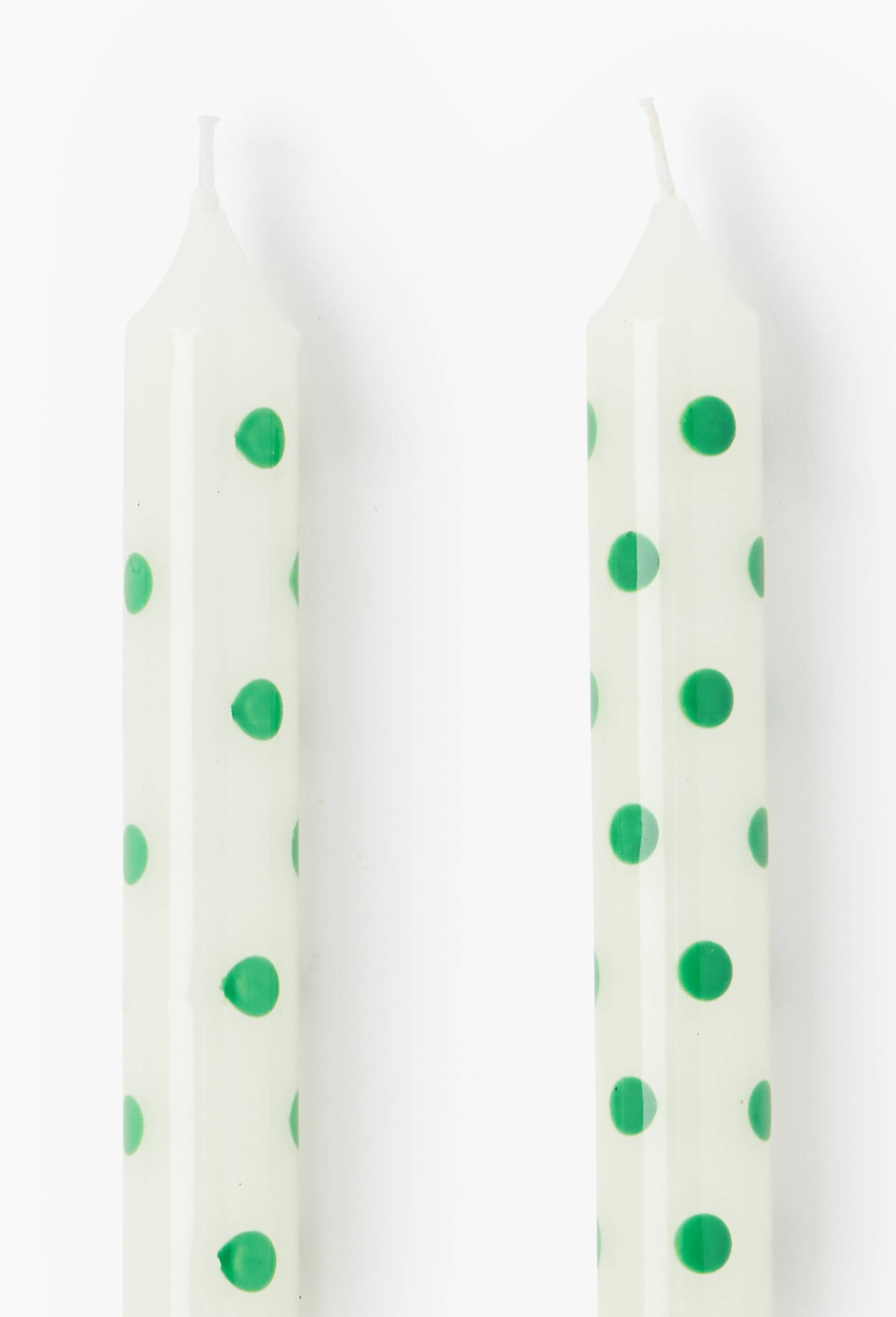 Lot de 2 bougies flambeaux &agrave; pois, H25cm, Multicolore, large image number 1.0