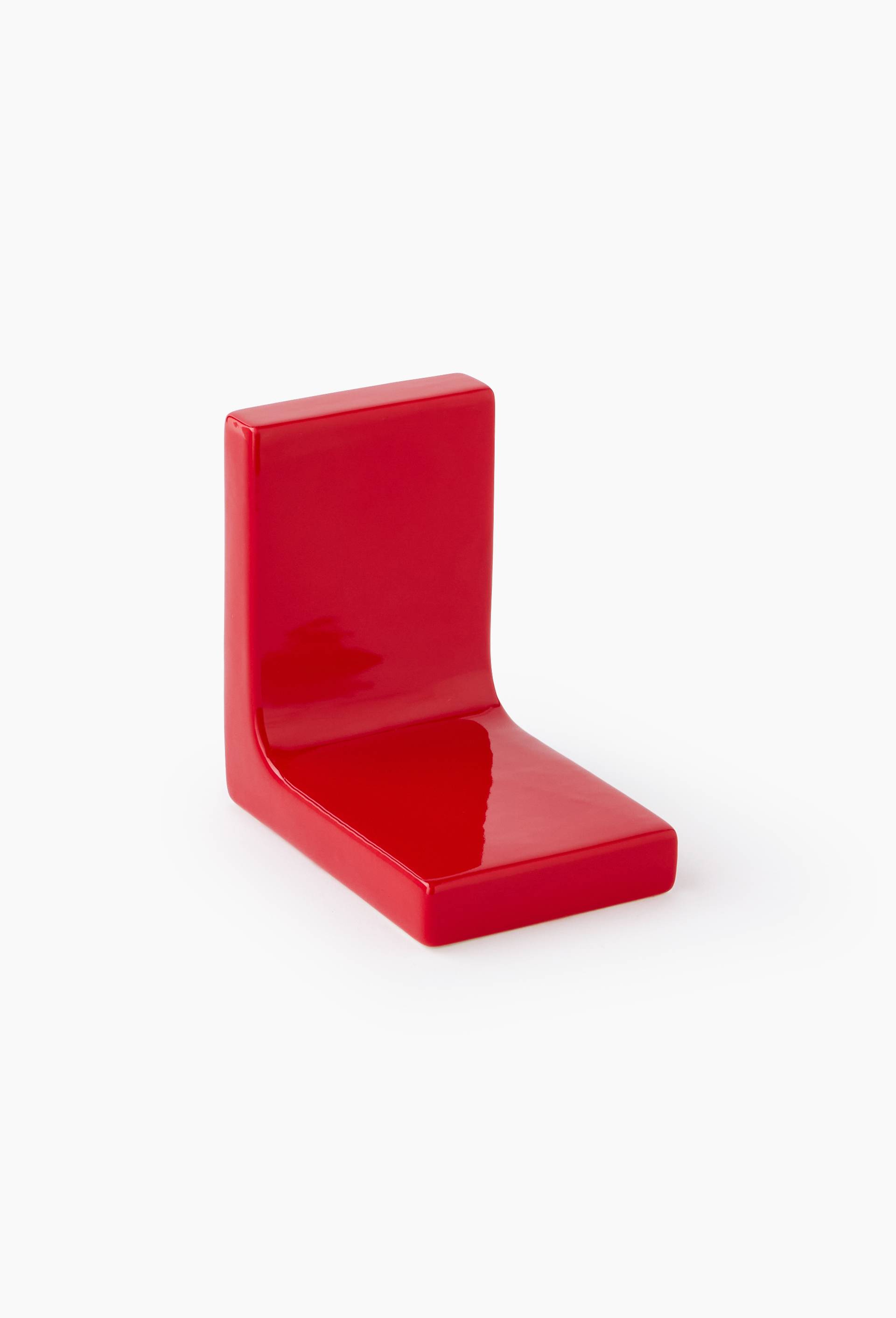 Serre livres, 14,5x7x14,7cm, en c&eacute;ramique, Rouge, large image number 1