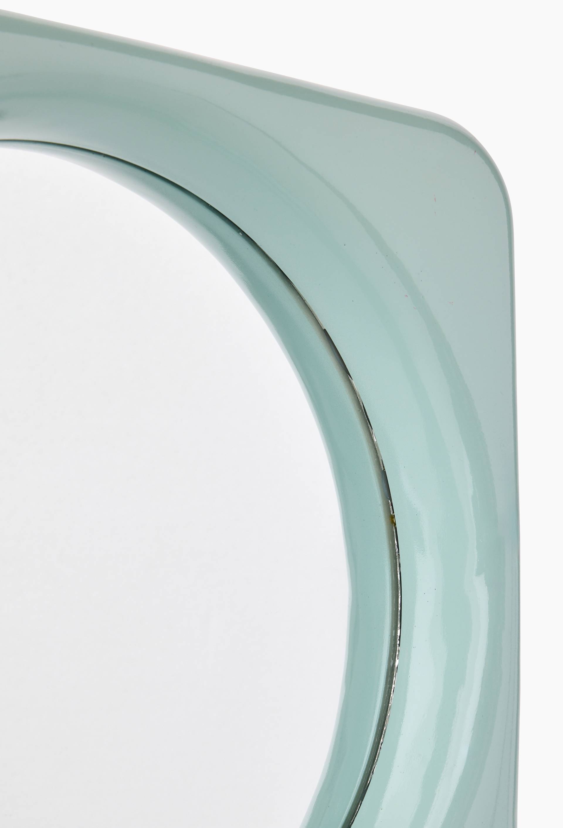 Miroir carr&eacute; arrondi, 40cm, en polyr&eacute;sine, Vert clair, large image number 1