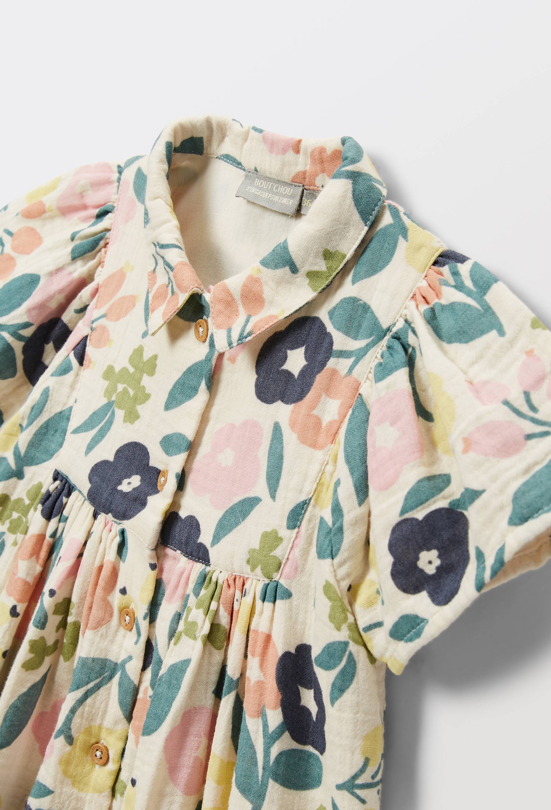 Robe avec bloomer imprim&eacute;s en coton BIO GOTS, Beige clair, large image number 5.0