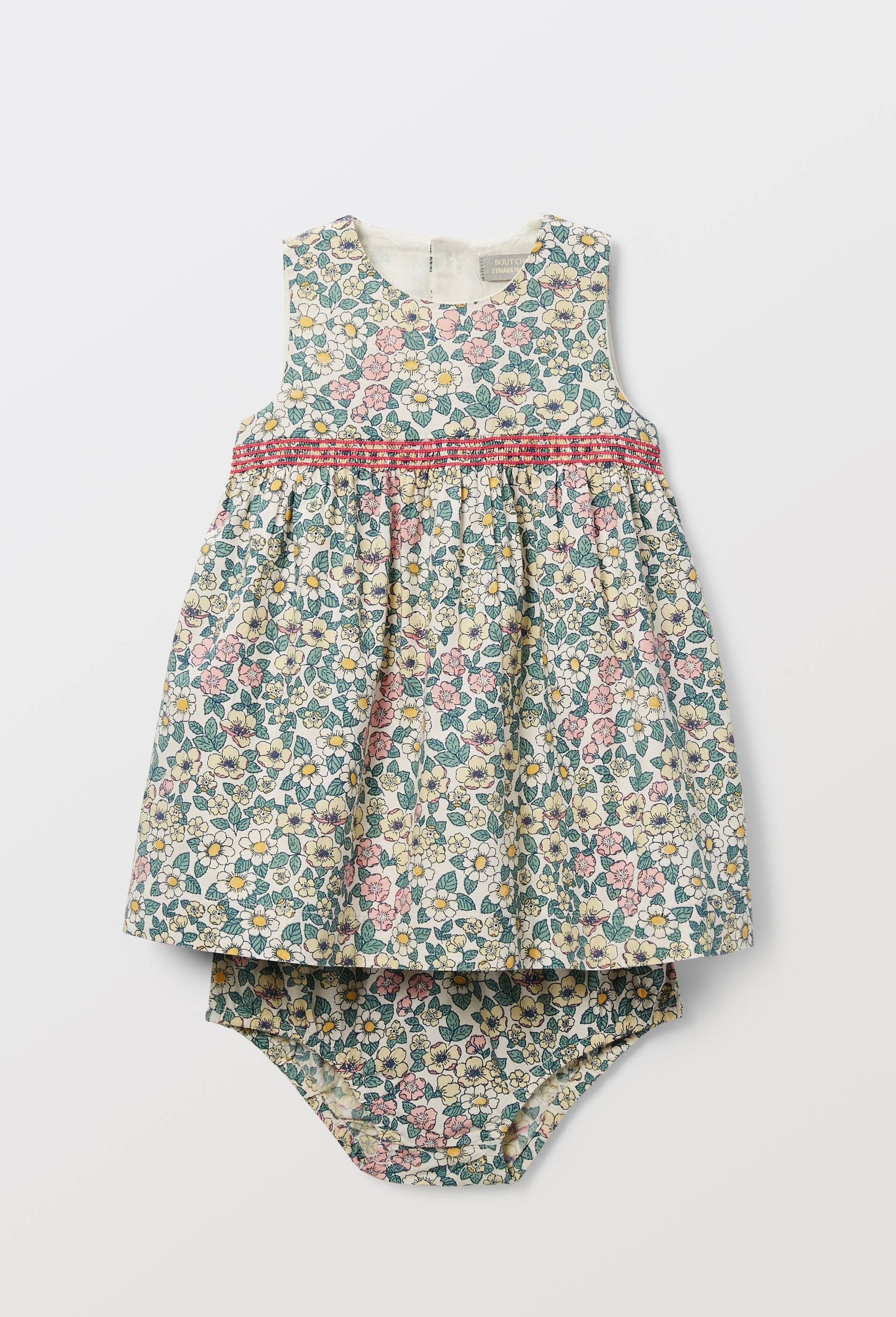 Robe avec bloomer imprim&eacute;s en coton BIO GOTS - collection C&eacute;r&eacute;monie, Beige clair, large image number 2