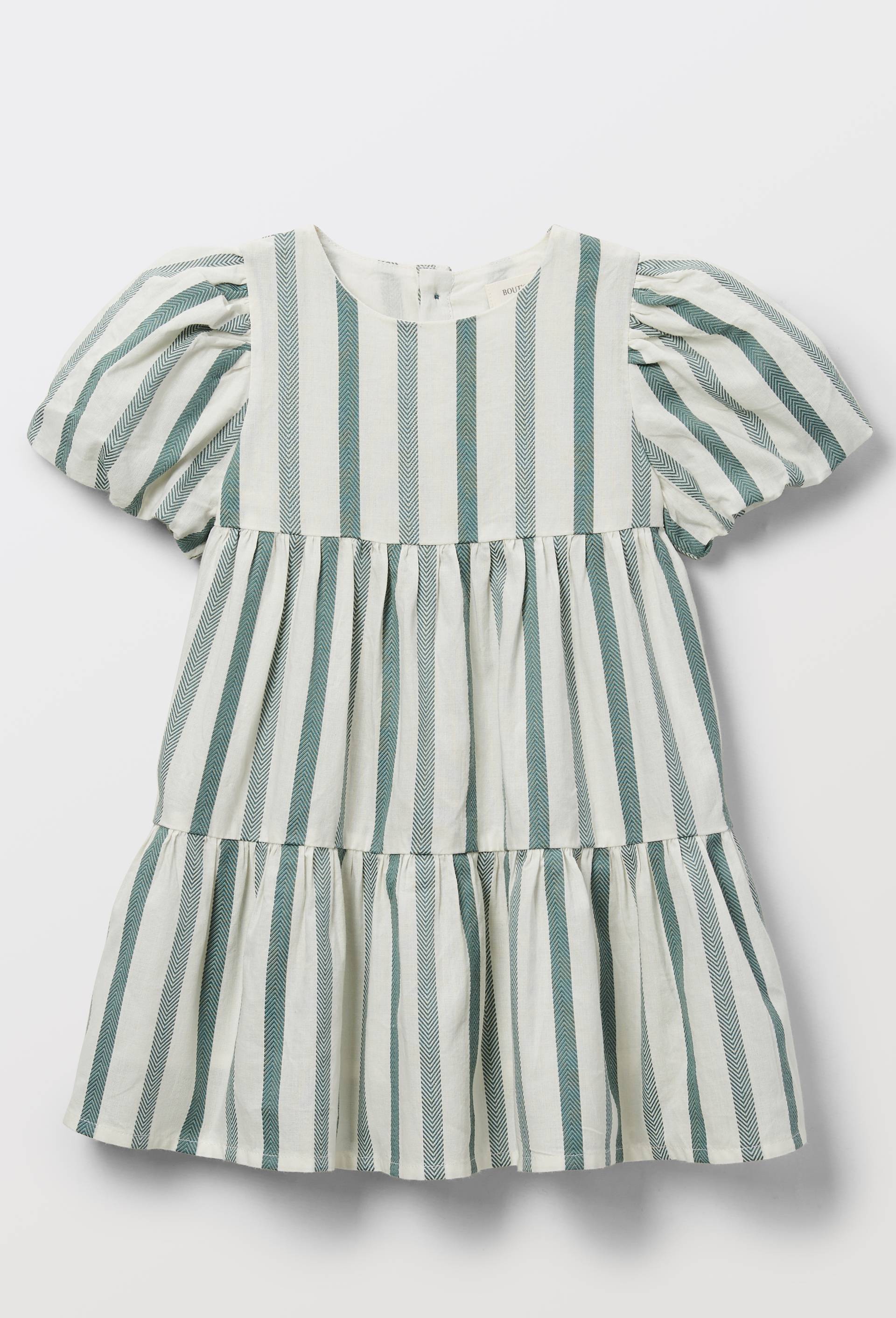 Robe ray&eacute;e en coton BIO GOTS - Collection C&eacute;r&eacute;monie, Ecru, large image number 1