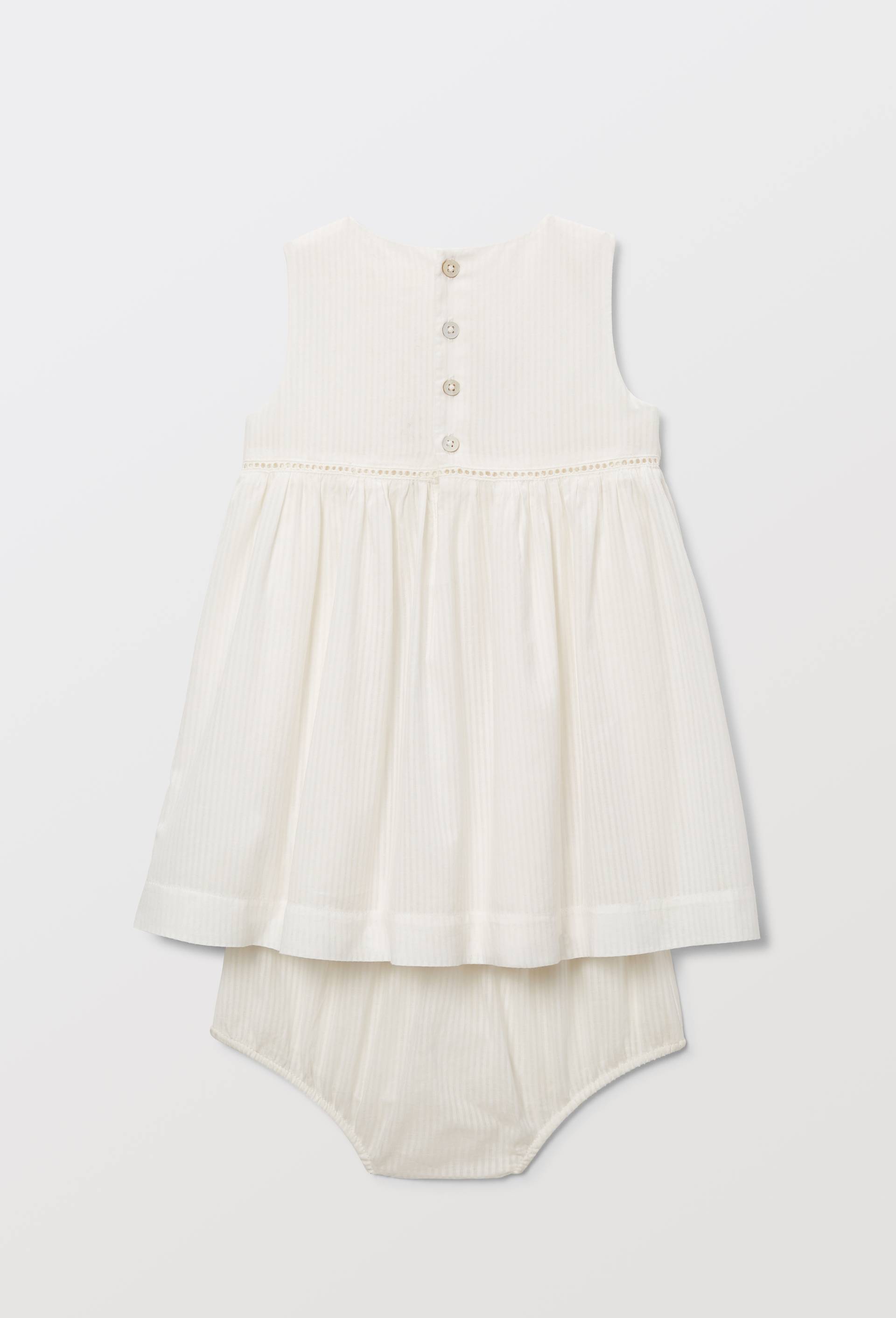 Robe avec bloomer brod&eacute;s en coton - collection C&eacute;r&eacute;monie, Beige clair, large image number 2.0