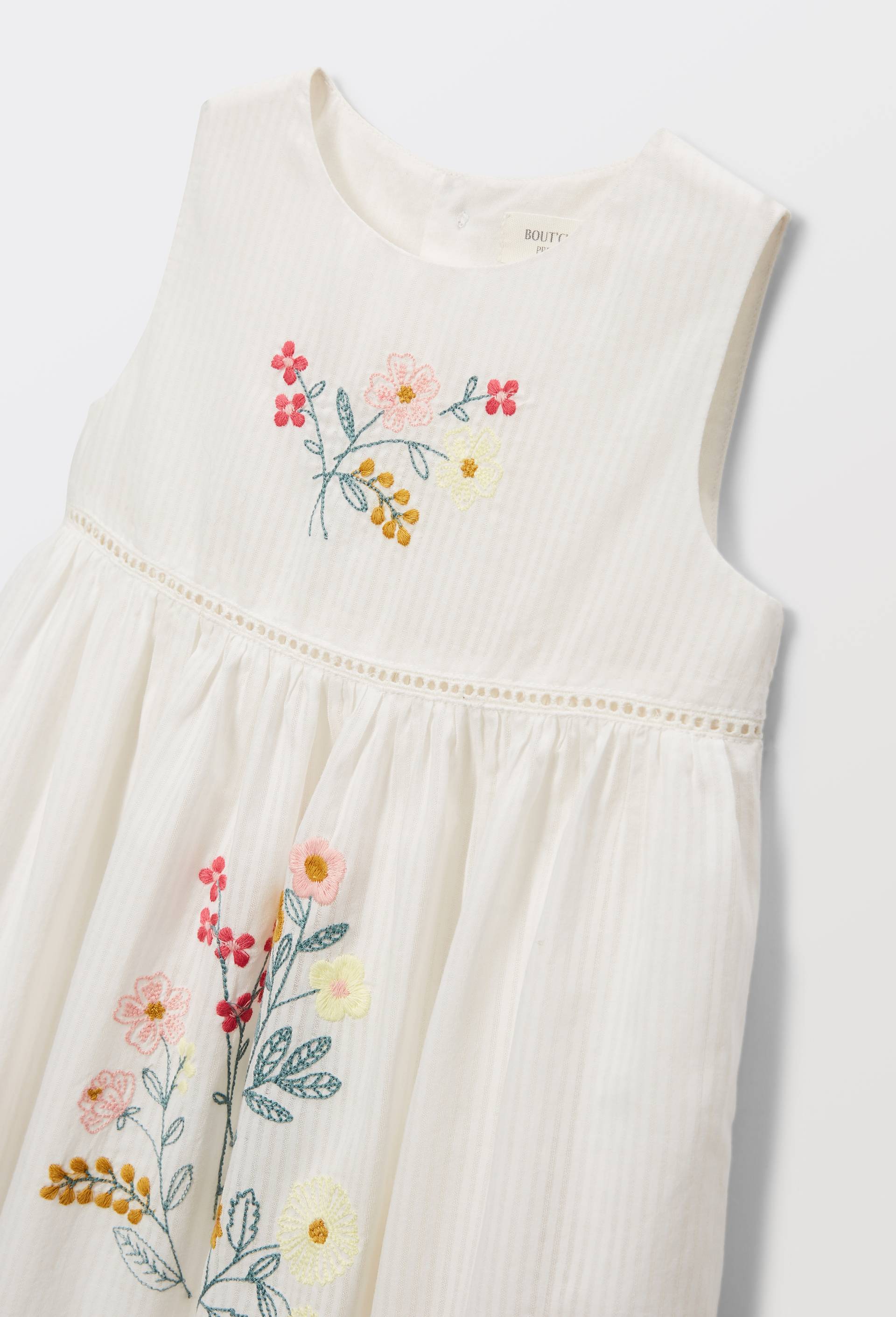 Robe avec bloomer brod&eacute;s en coton - collection C&eacute;r&eacute;monie, Beige clair, large image number 3