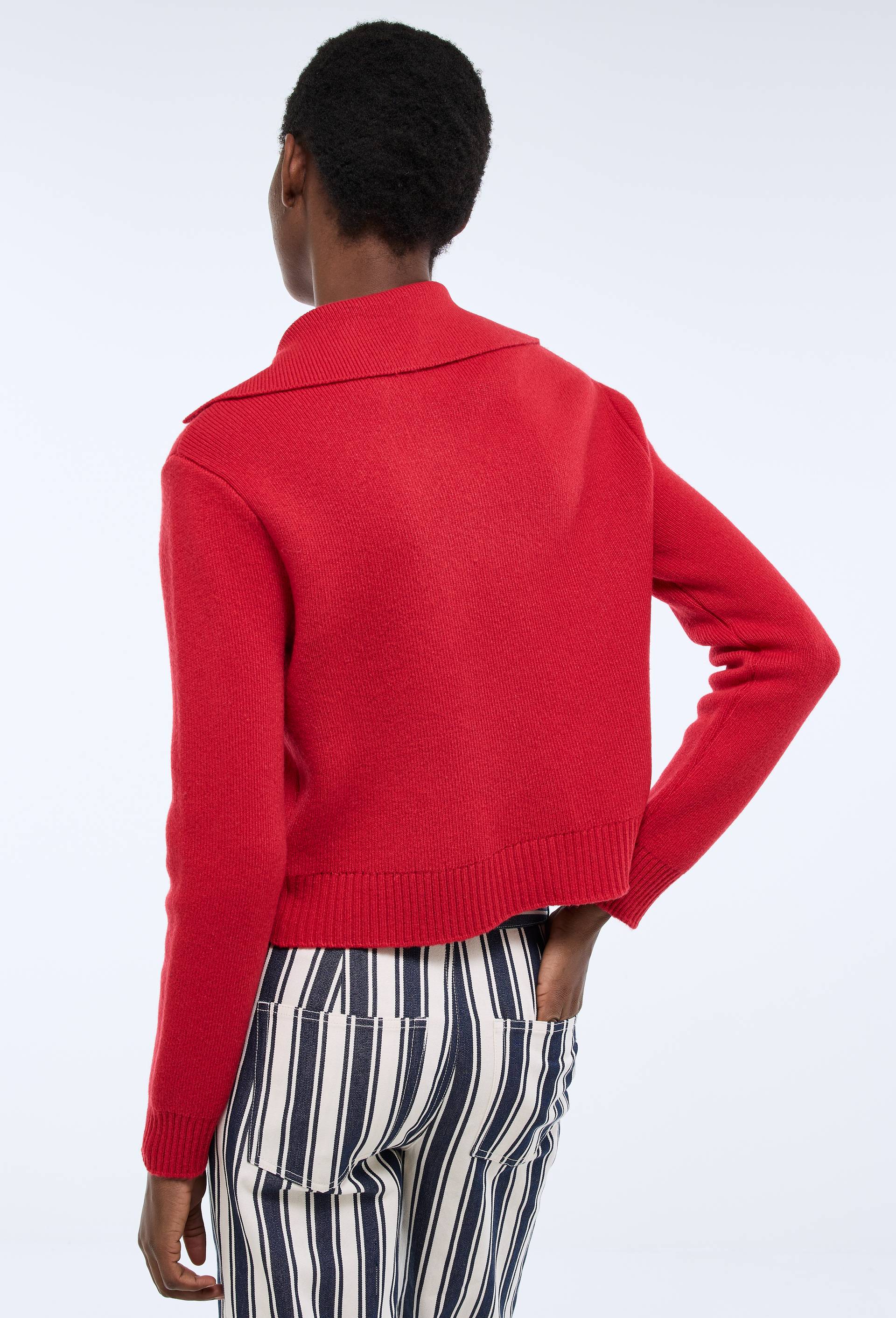 Veste en maille unie contenant de la laine, Rouge, large image number 1.0