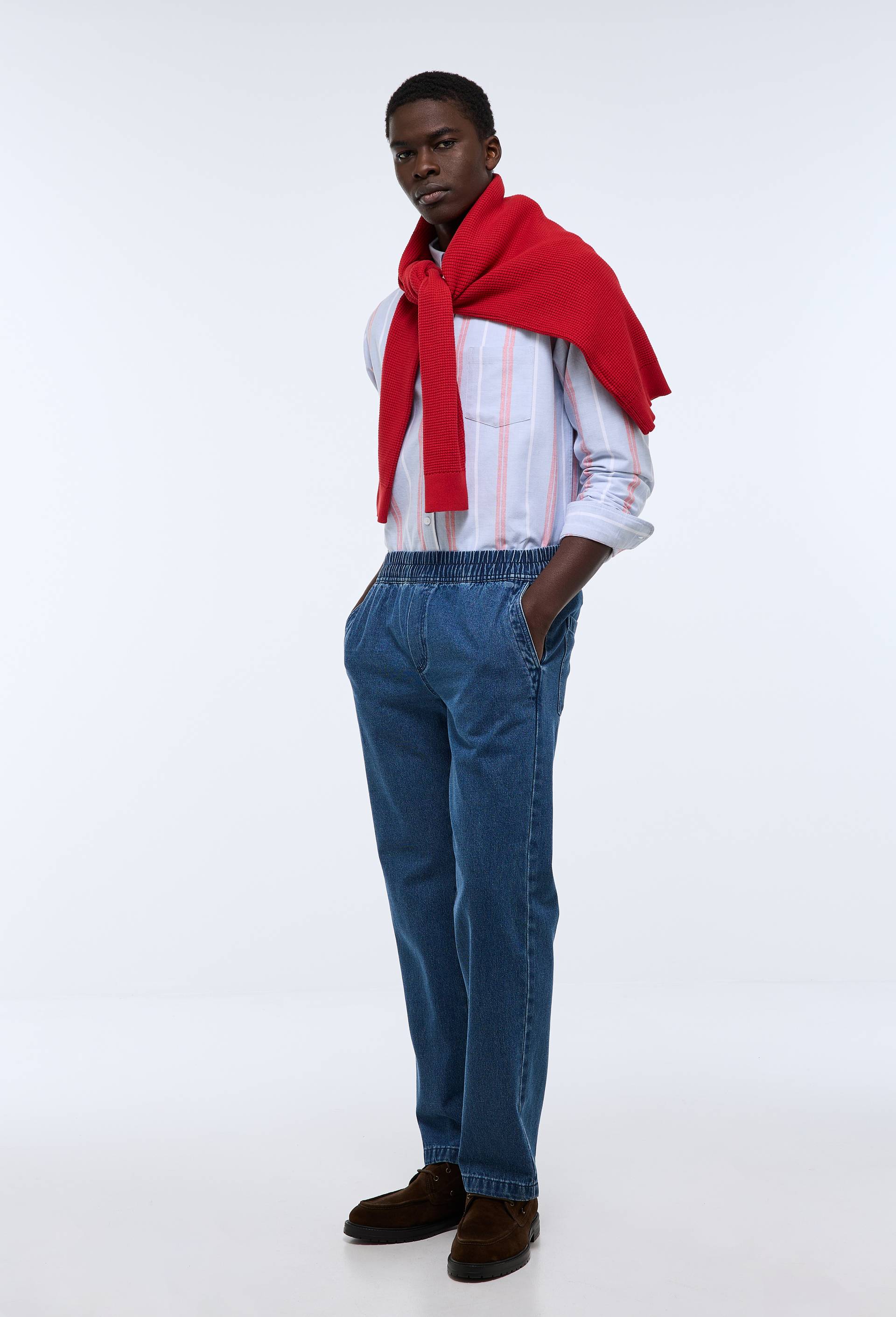 Jean &eacute;lastiqu&eacute; en denim coton bio GOTS, Bleu, large image number 2