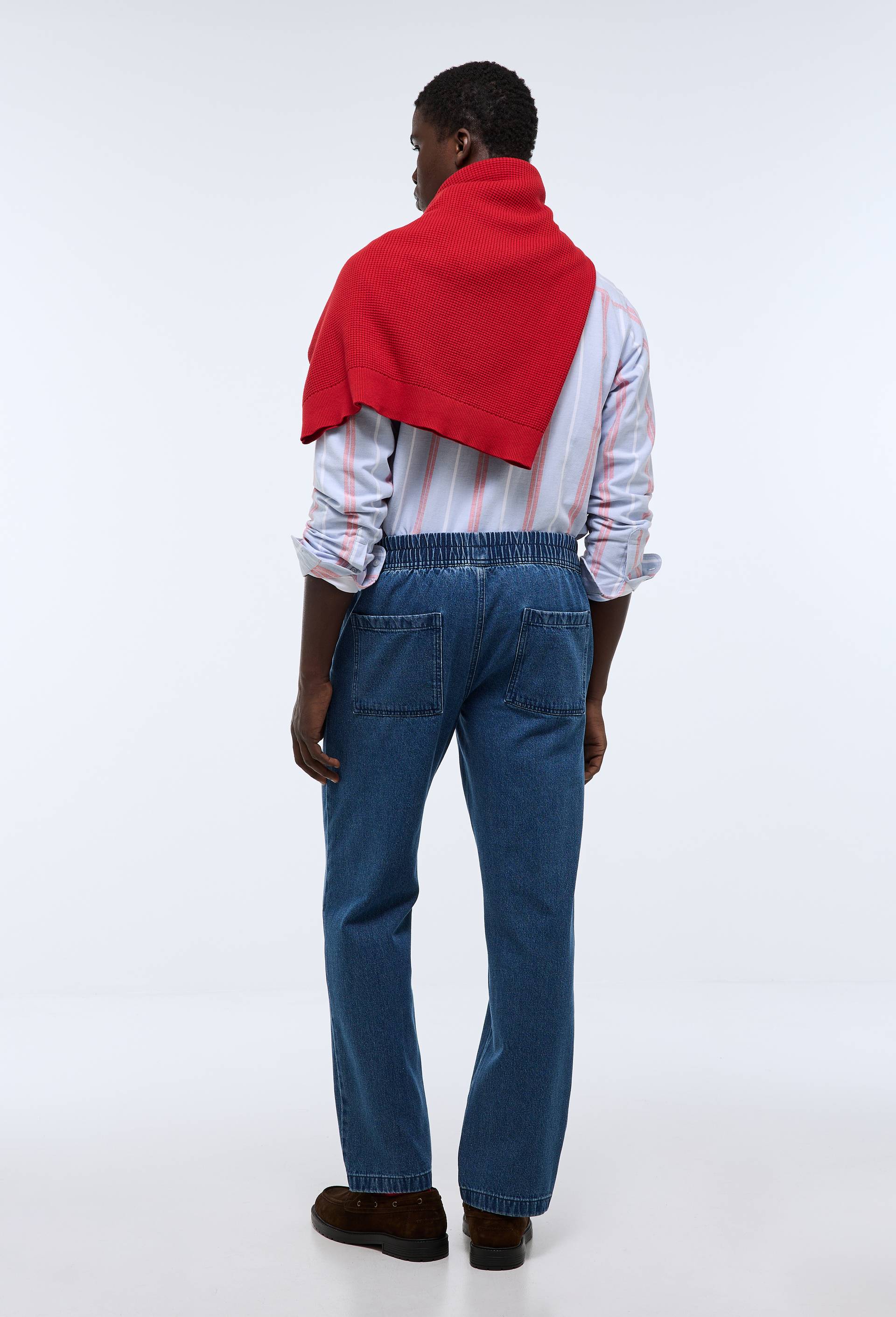 Jean &eacute;lastiqu&eacute; en denim coton bio GOTS, Bleu, large image number 3.0