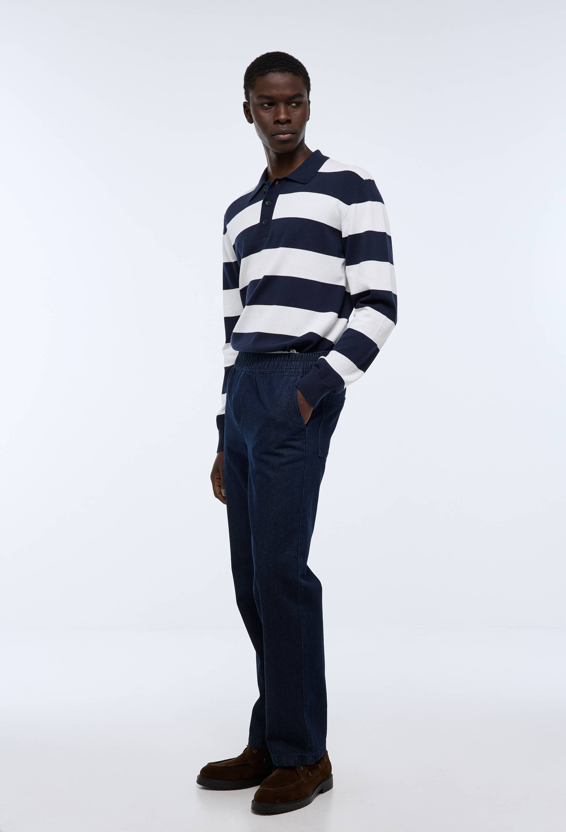 Jean &eacute;lastiqu&eacute; en denim coton bio GOTS, Bleu fonc&eacute;, large image number 2
