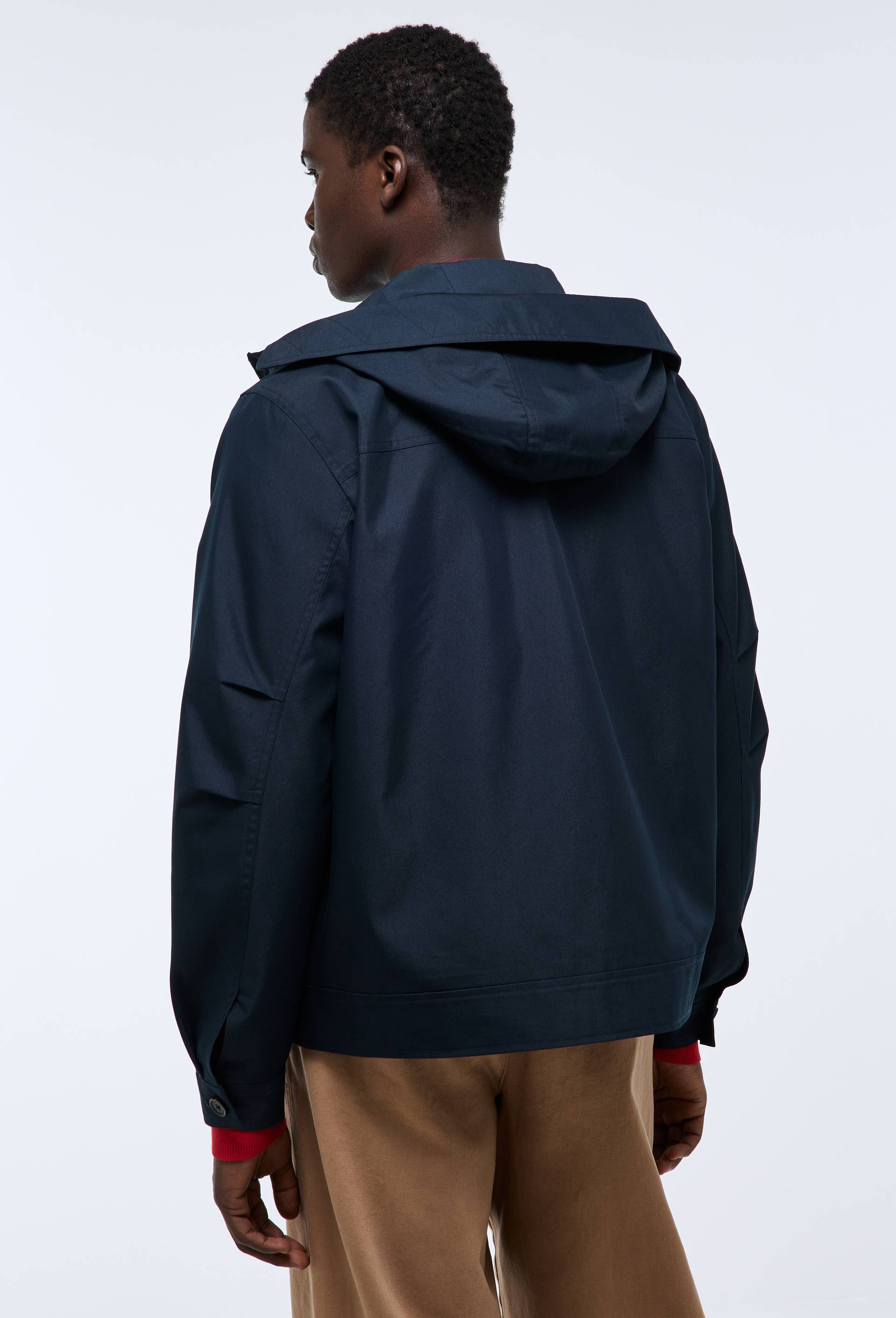 Veste &agrave; capuche d&eacute;perlante, Bleu fonc&eacute;, large image number 3.0