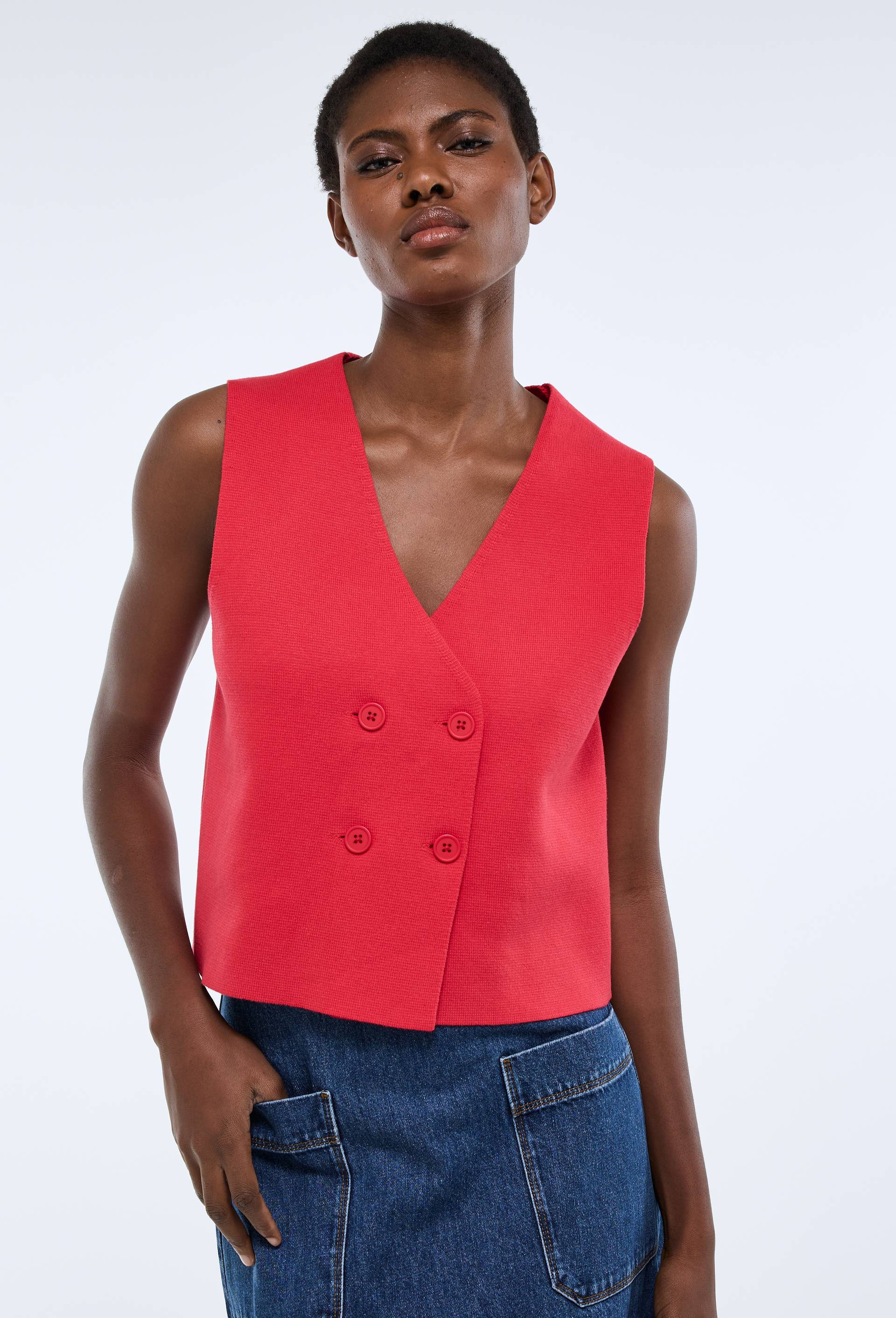 Gilet sans manche, Rouge, large image number 1