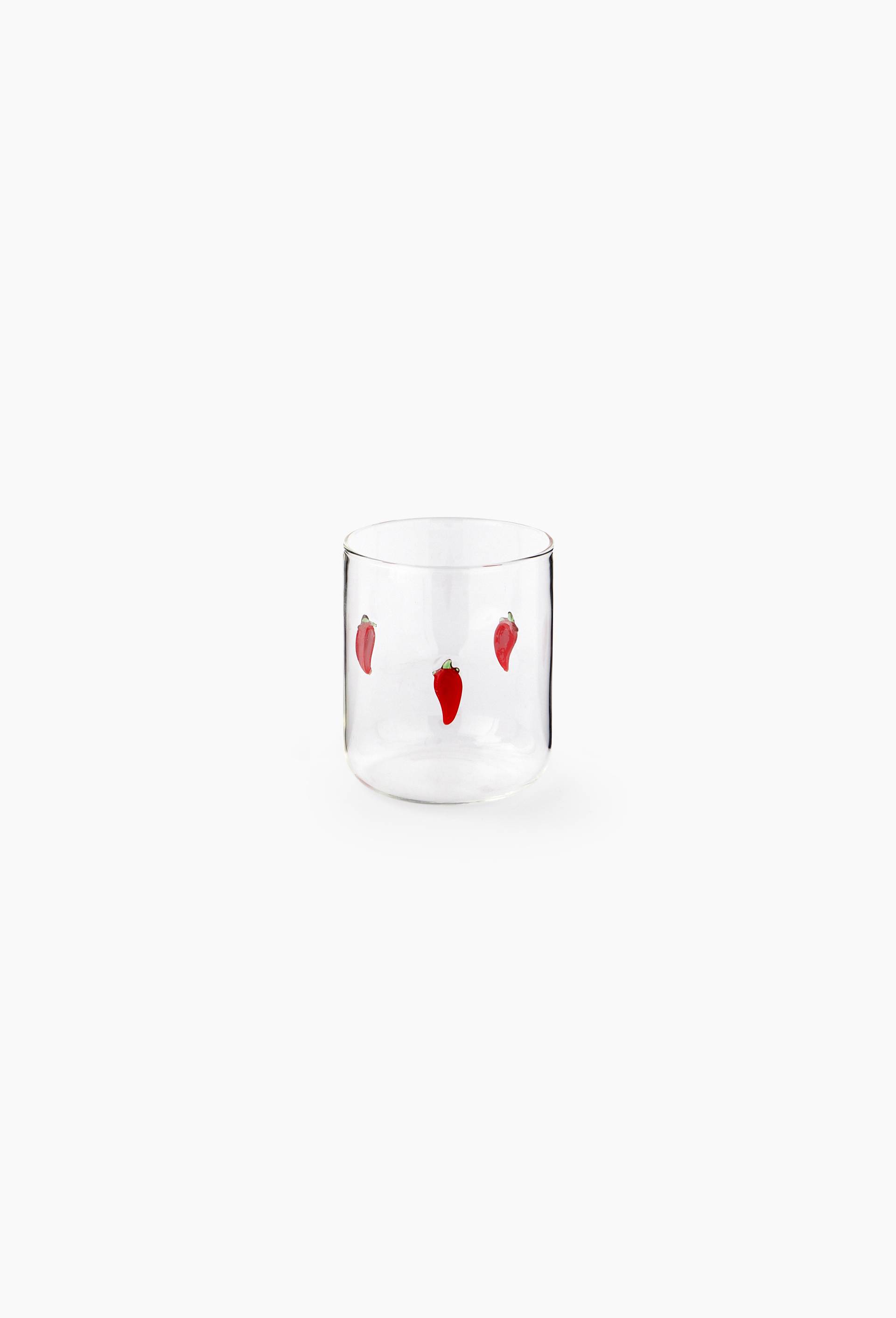 Verre &agrave; eau, motif piments, 38cl, Transparent, large image number 0.0