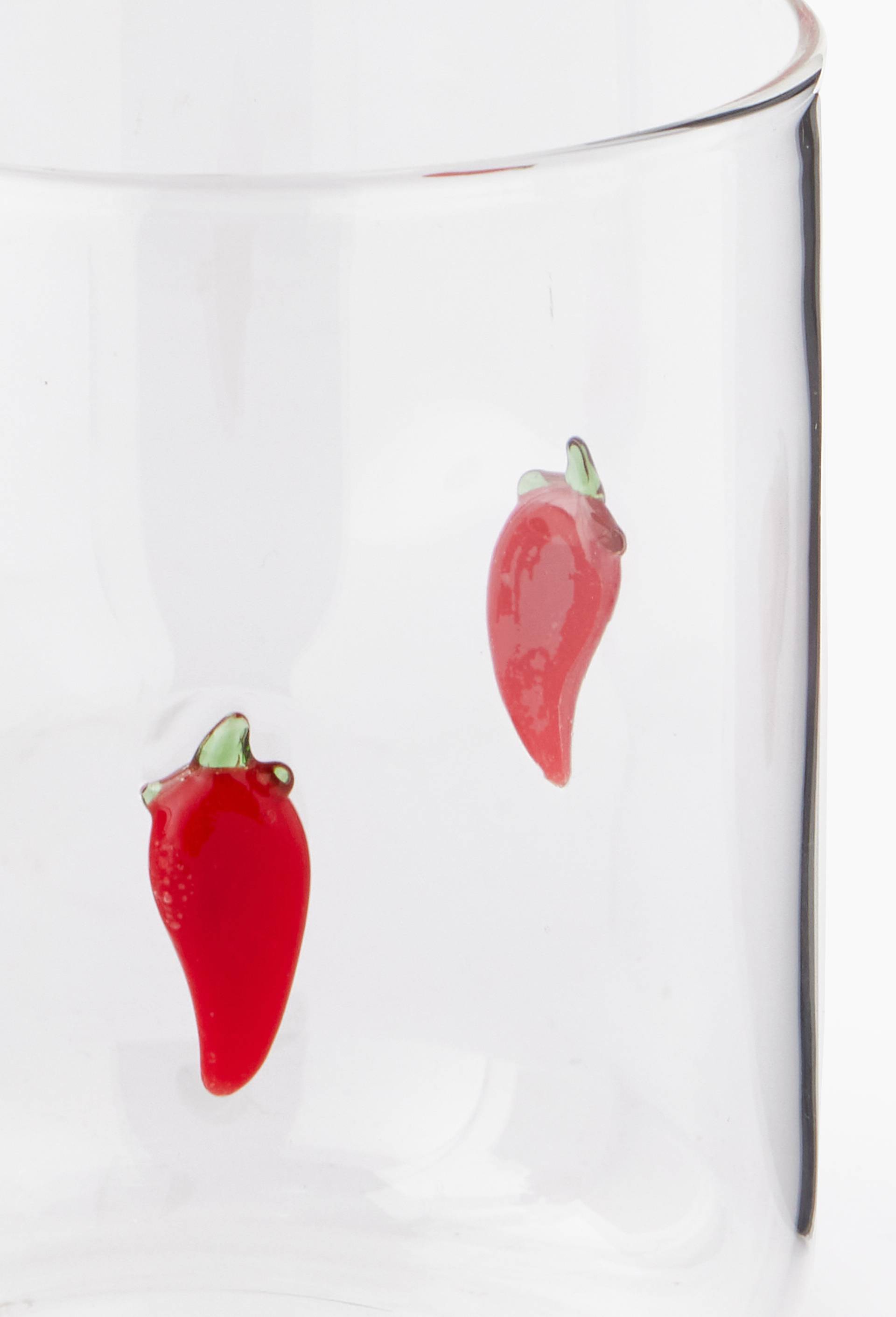 Verre &agrave; eau, motif piments, 38cl, Transparent, large image number 1.0