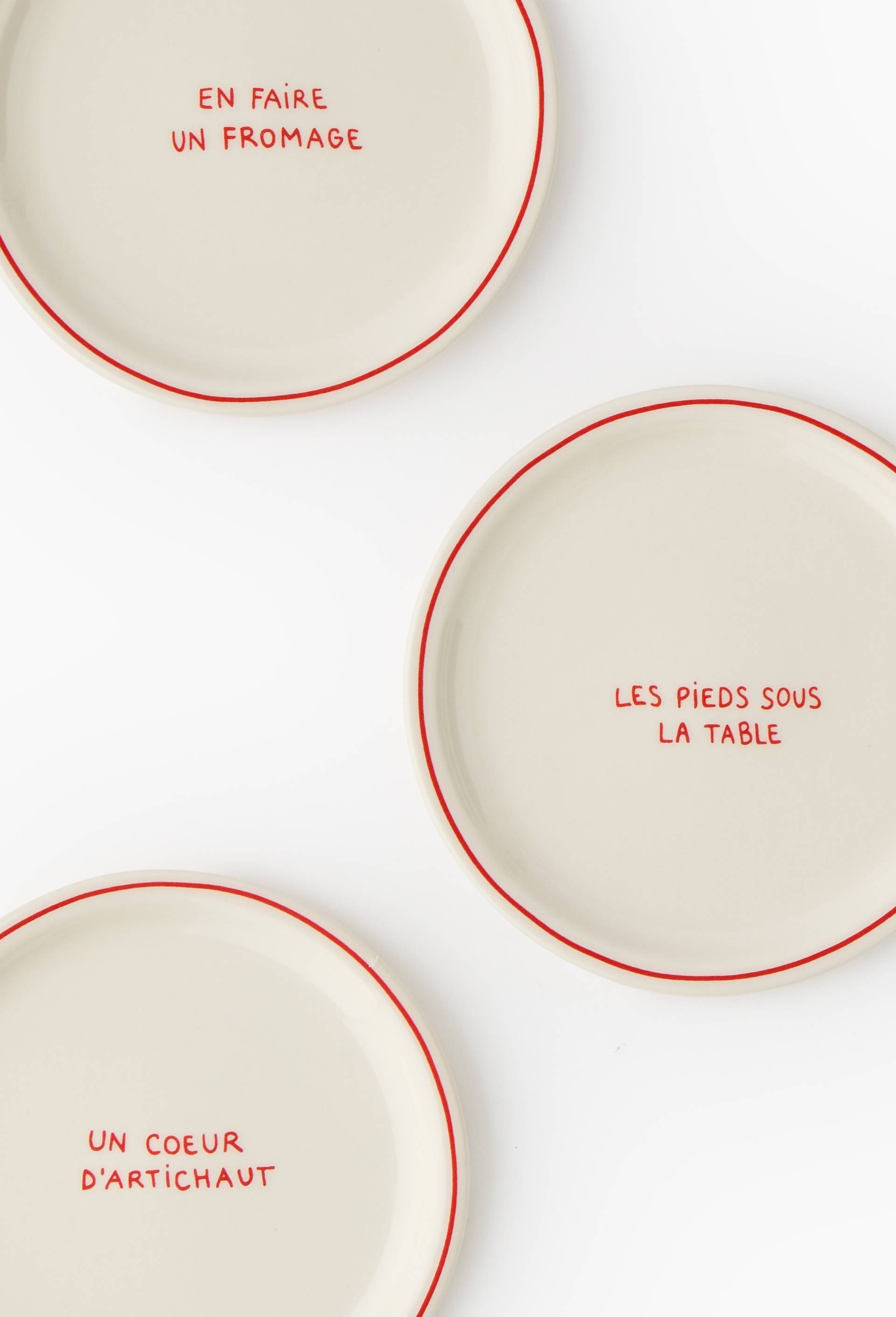 Assiette &agrave; pain finition imprim&eacute;e, 15cm, Rouge, large image number 1