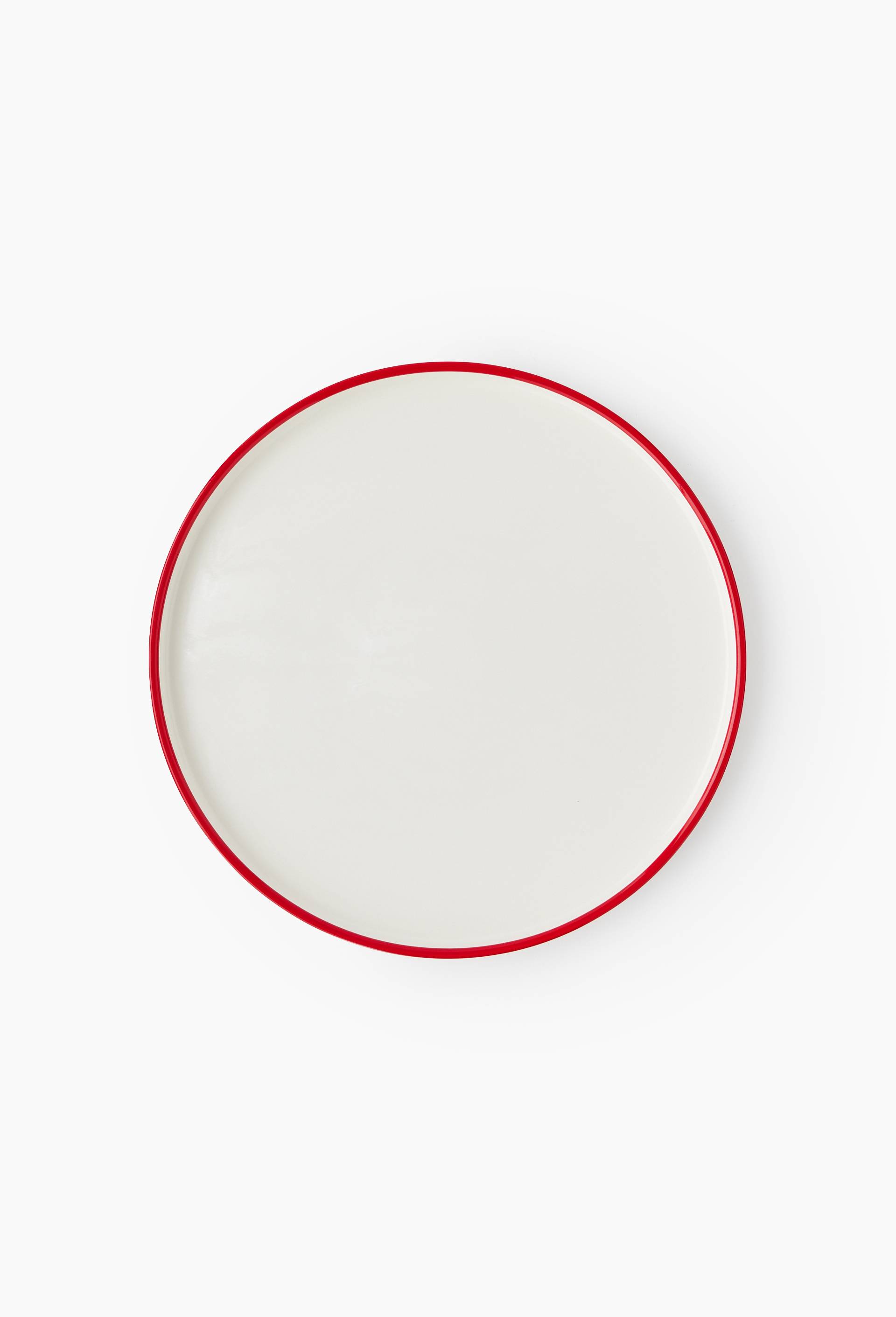 Assiette plate finition liser&eacute;, 25cm, Rouge, large image number 0