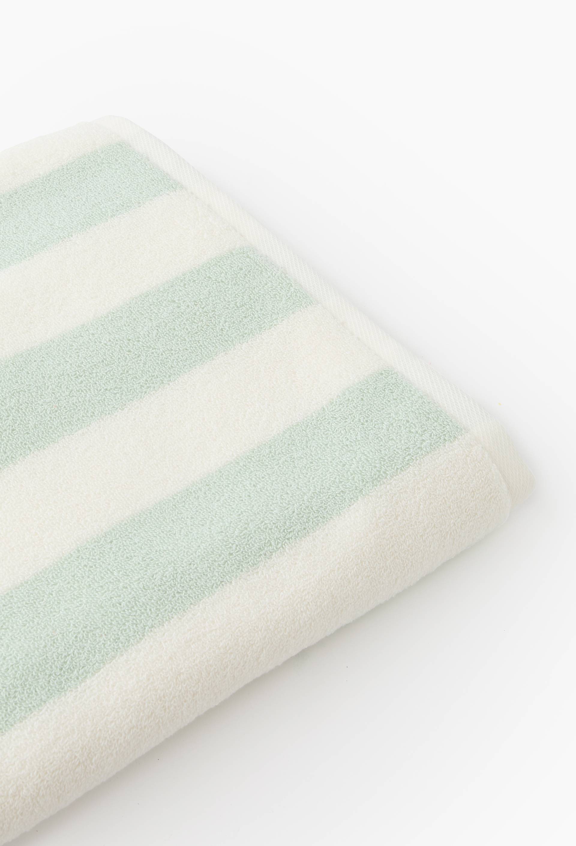 Drap de bain ray&eacute;, en coton BIO GOTS, Bleu clair, large image number 1.0