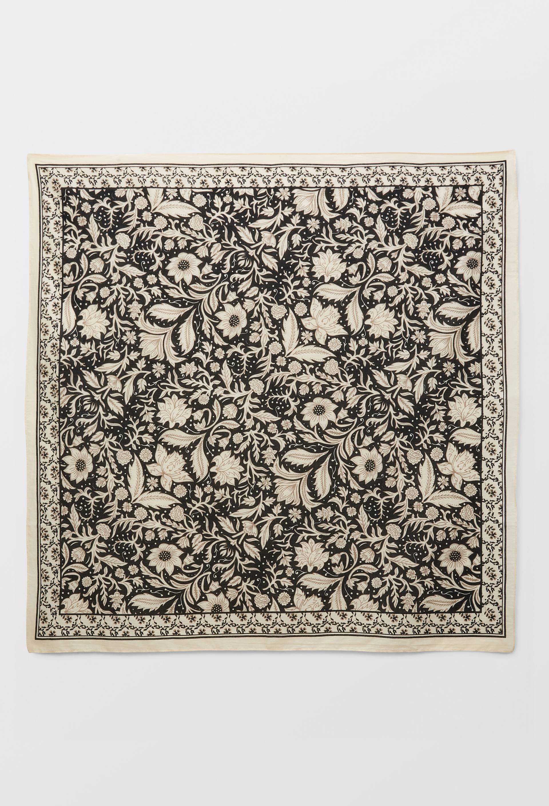 Foulard imprim&eacute; en coton BIO GOTS, Noir, swatch image