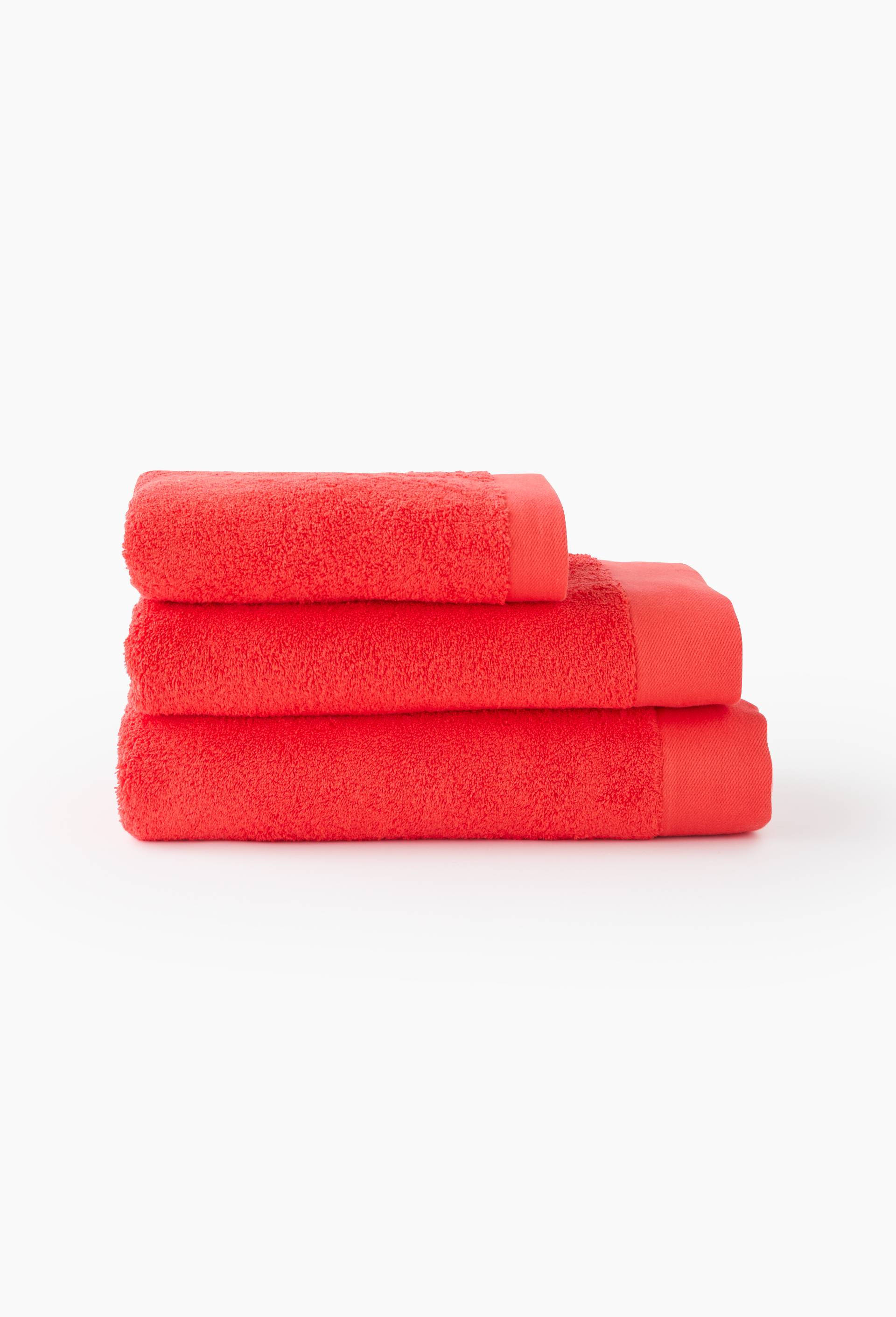 Serviette de bain unie, en coton BIO GOTS, Rouge, swatch image