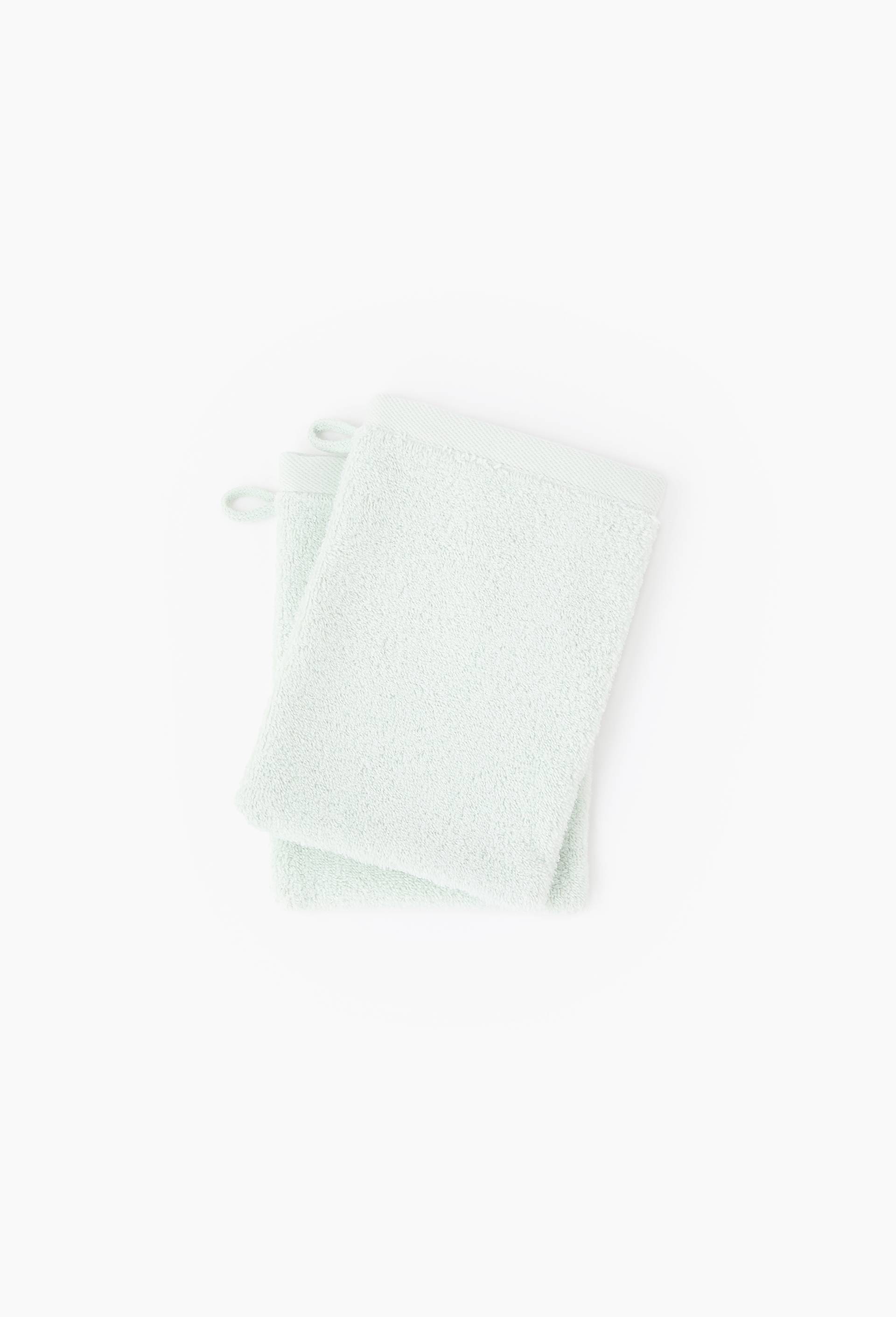 Lot de 2 gants de toilette, en coton BIO GOTS, Bleu clair, large image number 1
