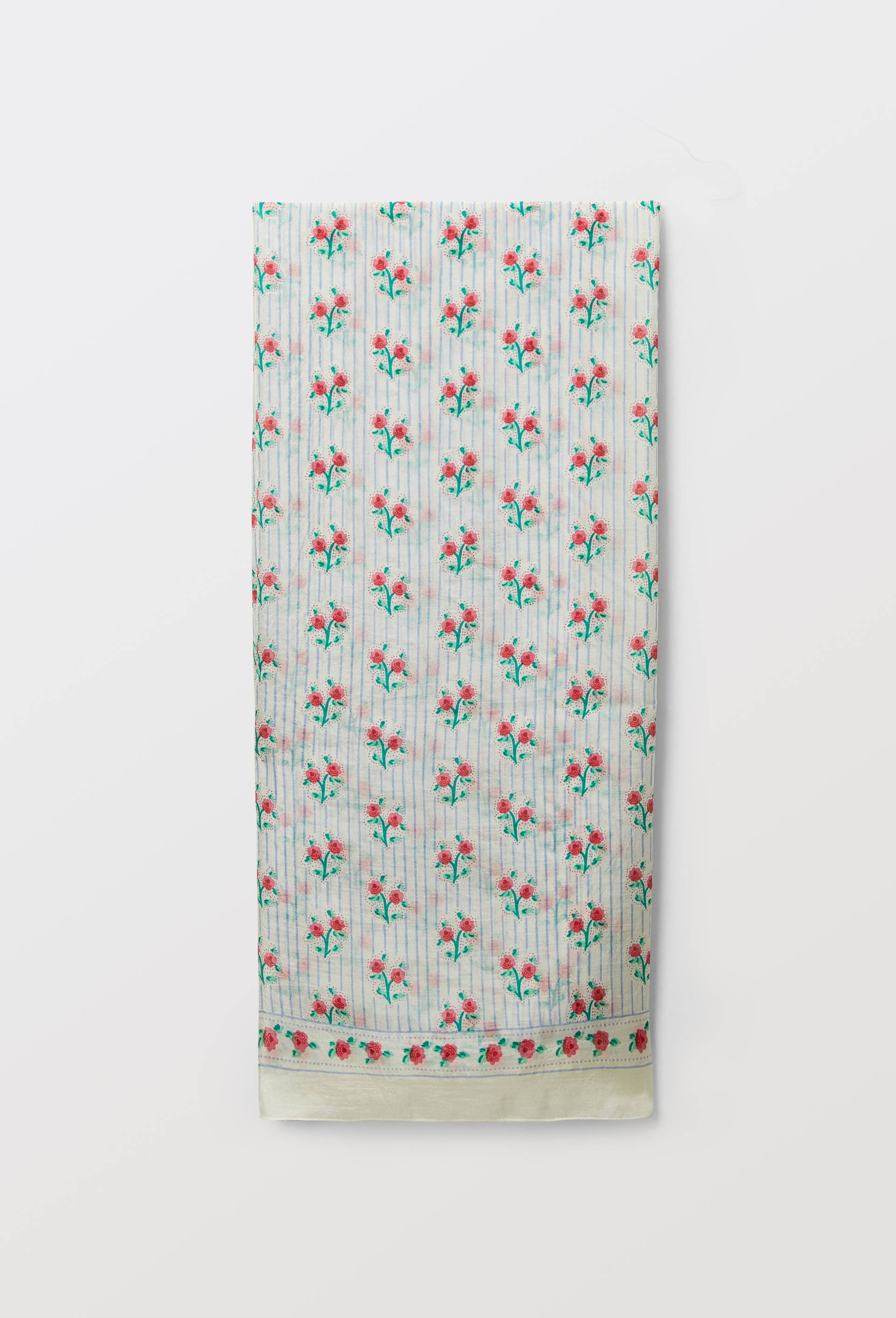 Foulard imprim&eacute; en soie, Rose, swatch image