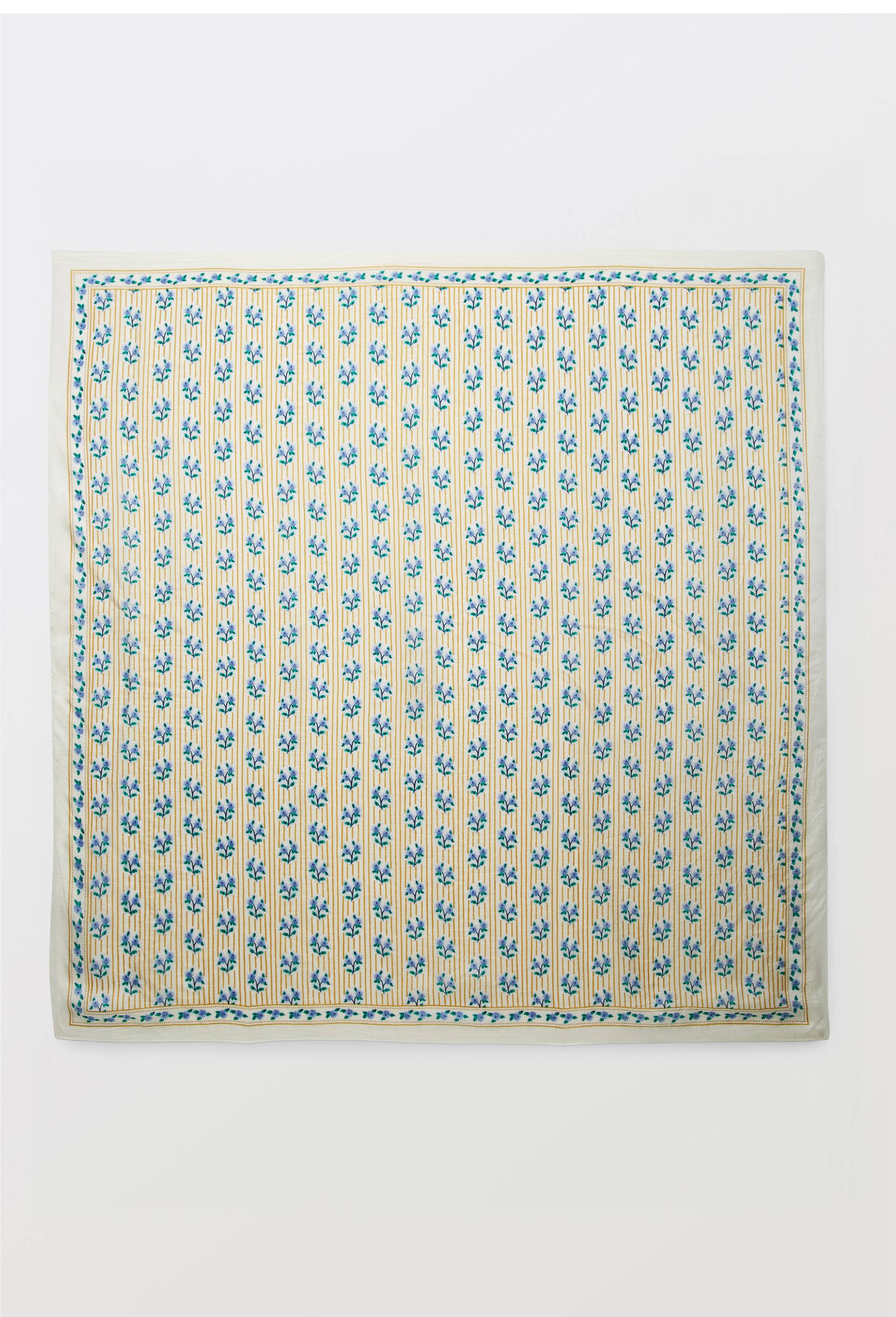 Foulard imprim&eacute; en soie, Bleu, large image number 0