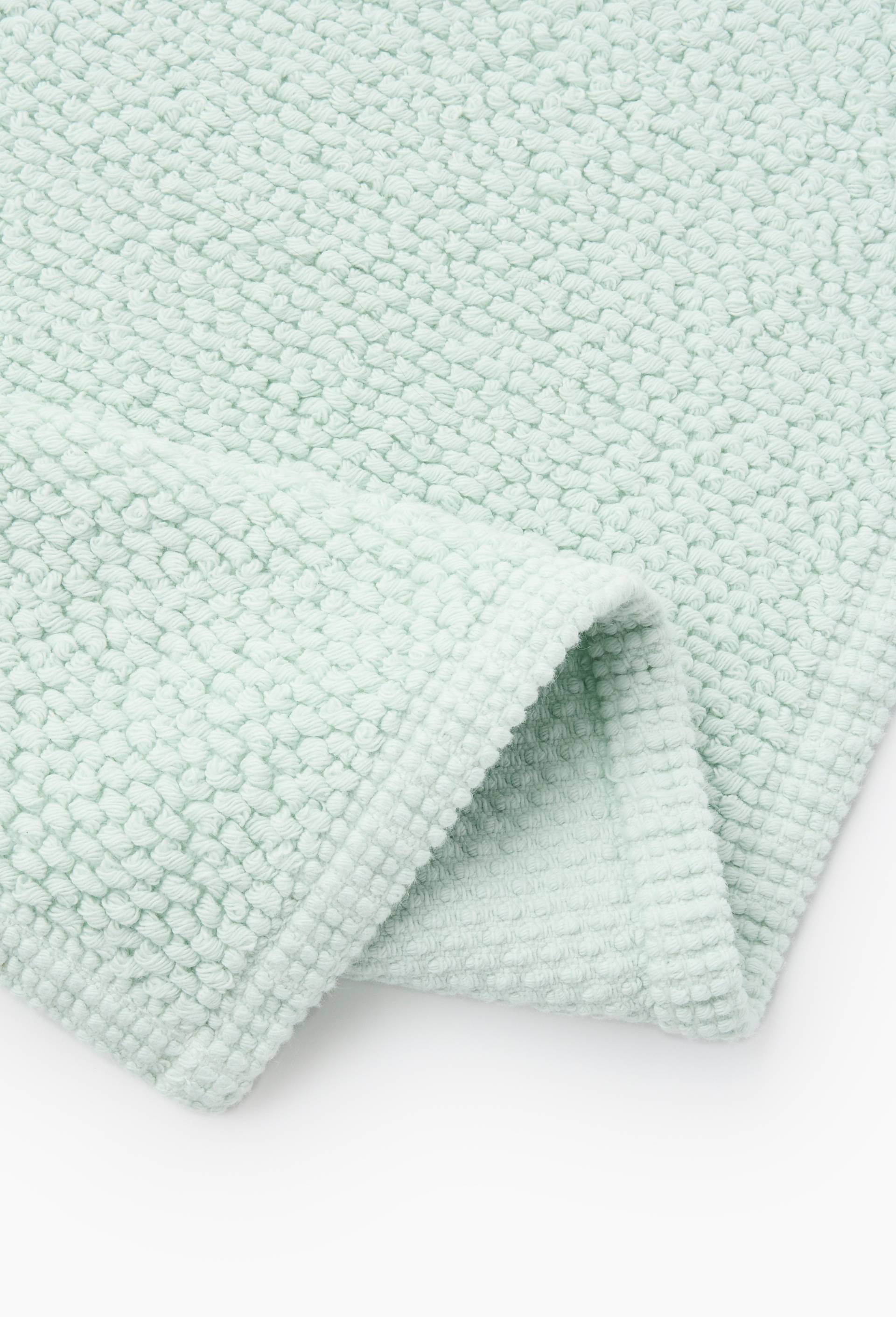 Tapis de bain jacquard, 50x70cm, en coton BIO GOTS, Bleu clair, large image number 1