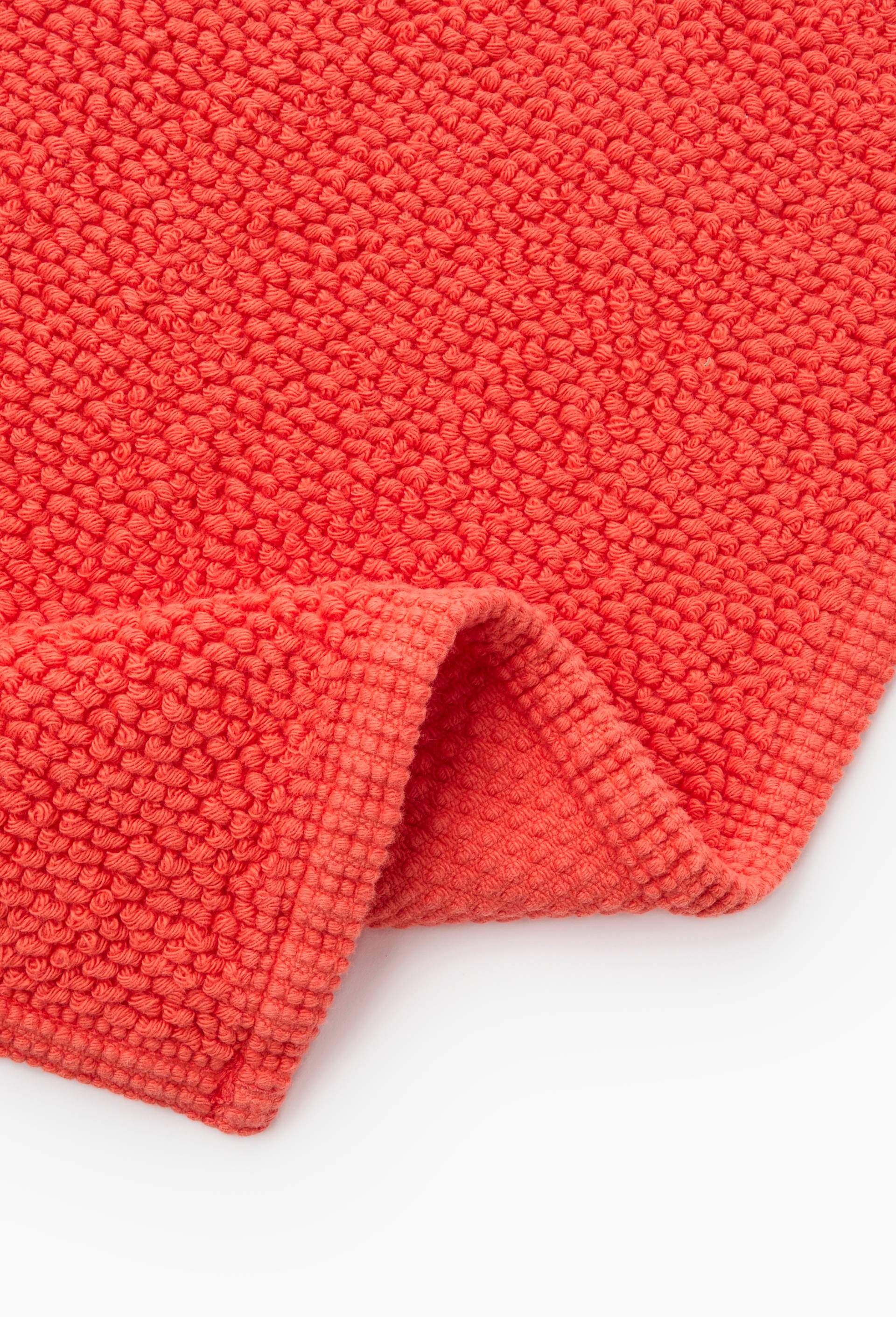 Tapis de bain jacquard, 50x70cm, en coton BIO GOTS, Rouge, large image number 1